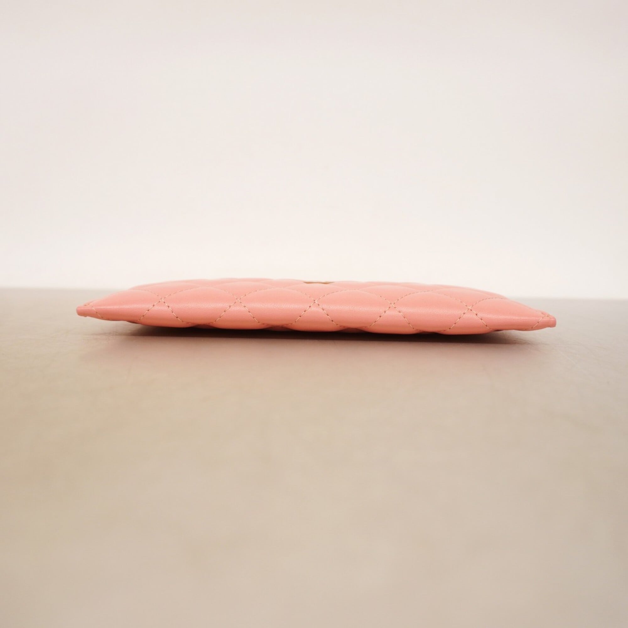 Chanel Pink Leather Long Wallet (Bi-Fold) (Pre-Owned)