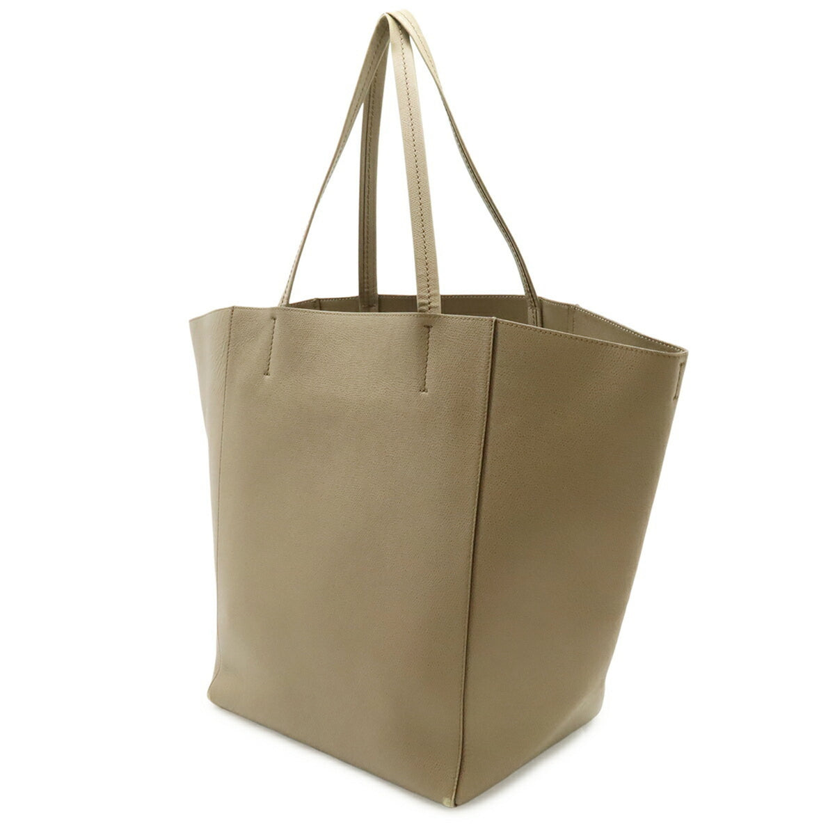 Celine Cabas Grayish Leather Shoulder Bag Tote Bag (Pre-Owned)