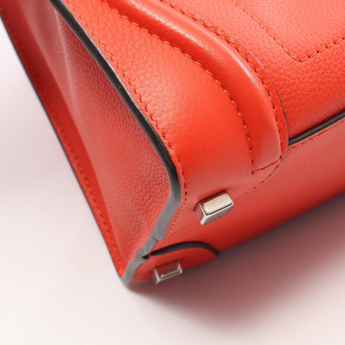 Celine Red Color Leather Handbag Tote Bag (Pre-Owned)