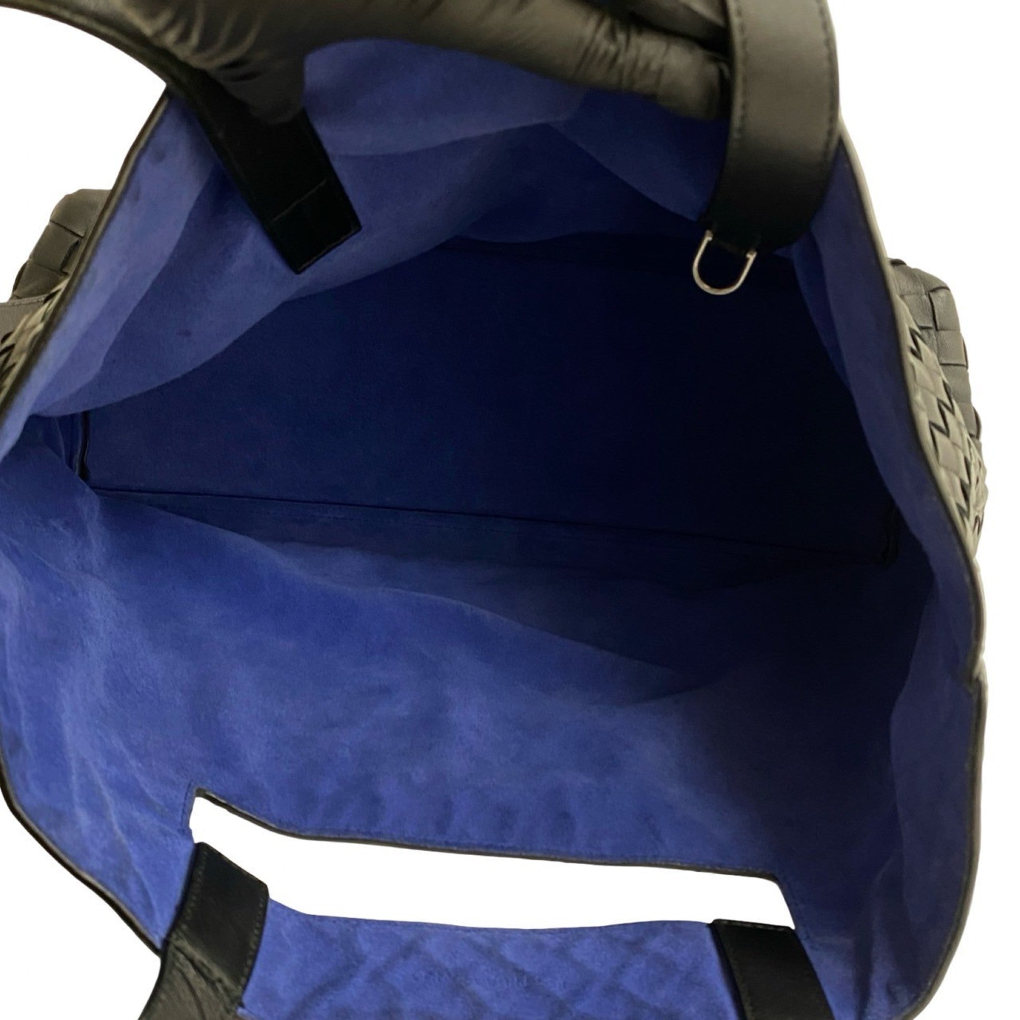 Bottega Veneta Black Blue Leather Handbag Tote Bag (Pre-Owned)