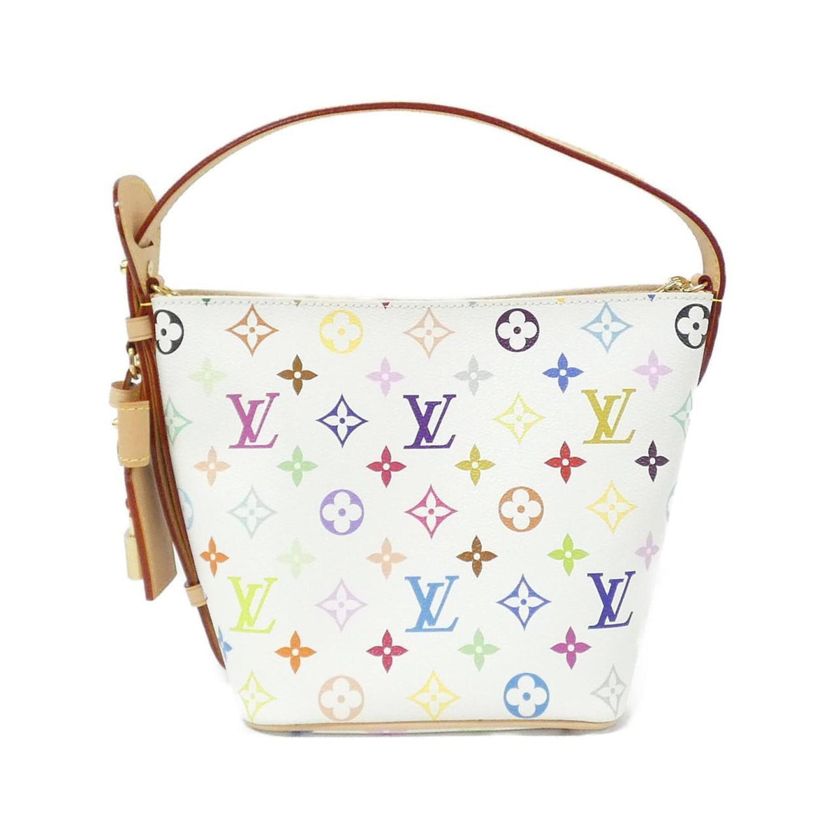 Louis Vuitton White Coated Canvas Pouch Shoulder Bag (Pre-Owned)