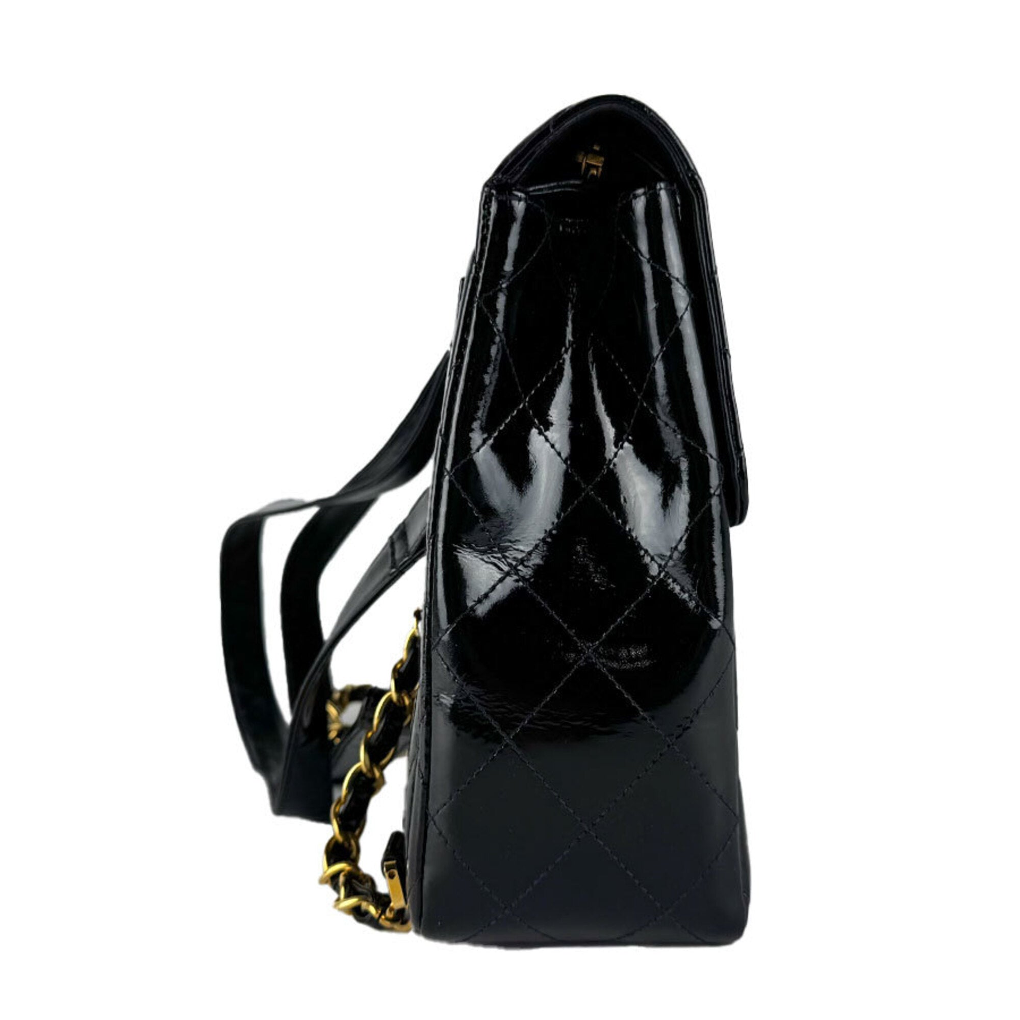 Chanel Black Patent Leather Backpack (Pre-Owned)