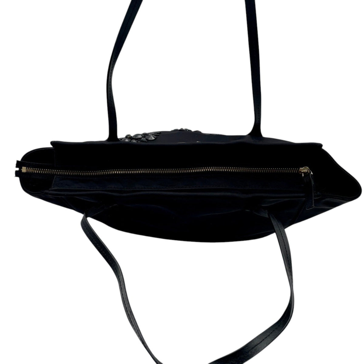 Kate Spade Black Nylon Leather Handbag Tote Bag (Pre-Owned)