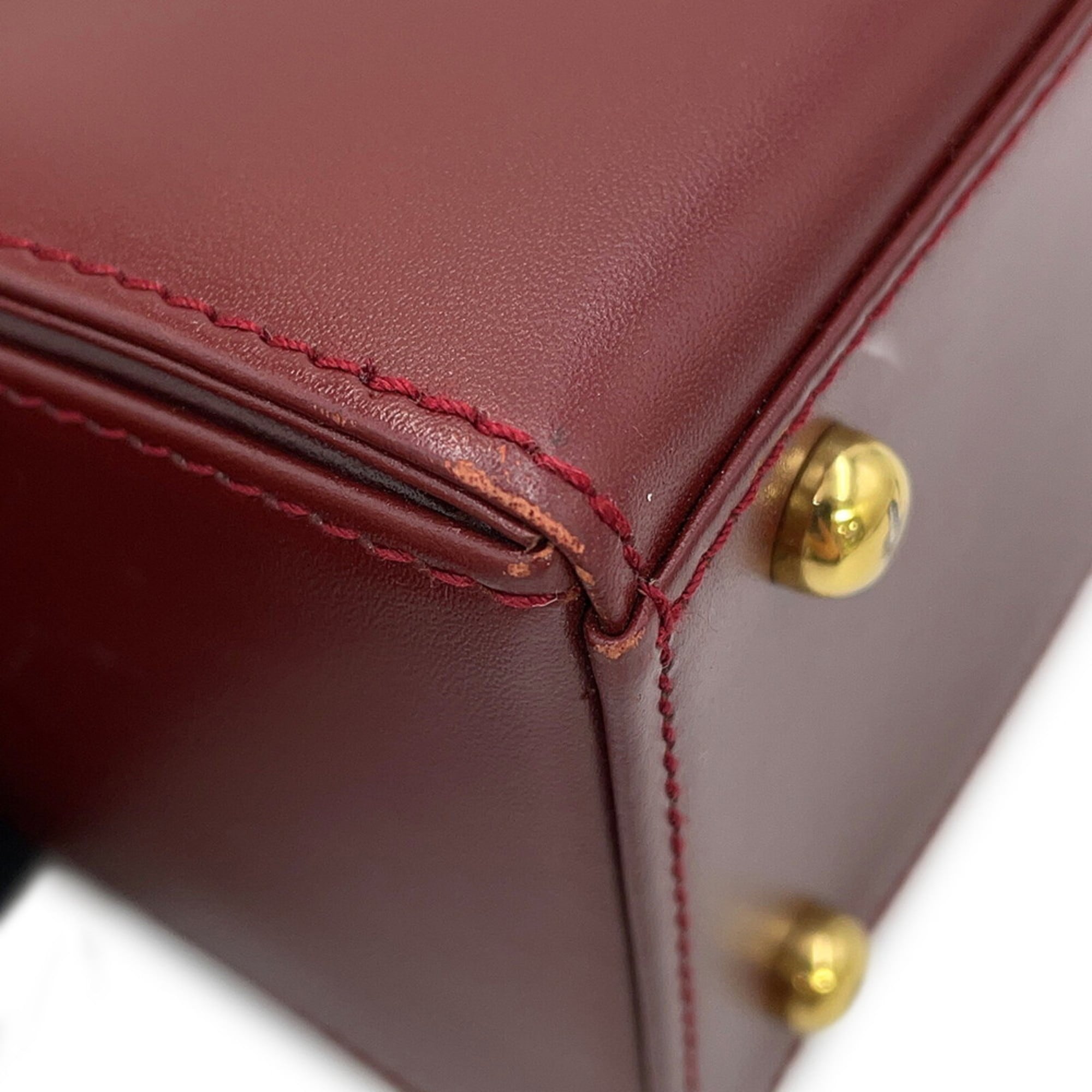 Cartier Bordeaux Leather Handbag (Pre-Owned)