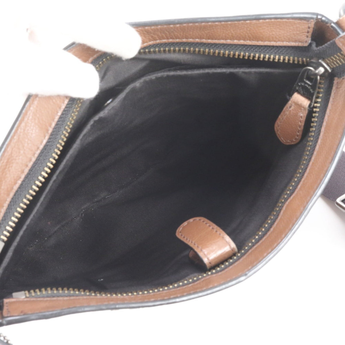 Coach Brown Navy Leather Messenger Bag Shoulder Bag (Pre-Owned)