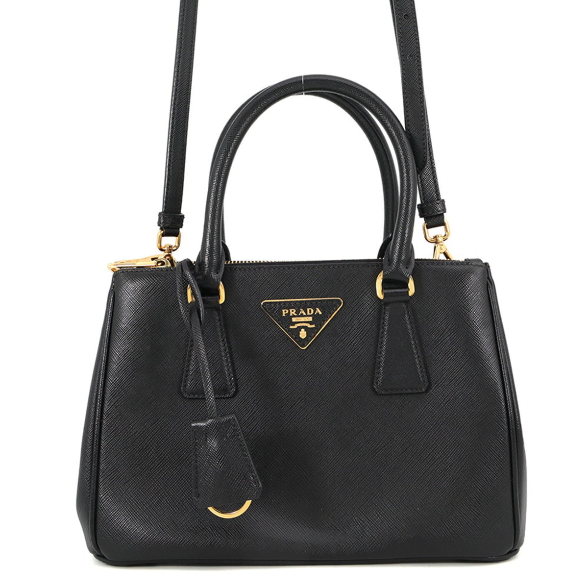 Prada Black Saffiano Handbag Shoulder Bag (Pre-Owned)