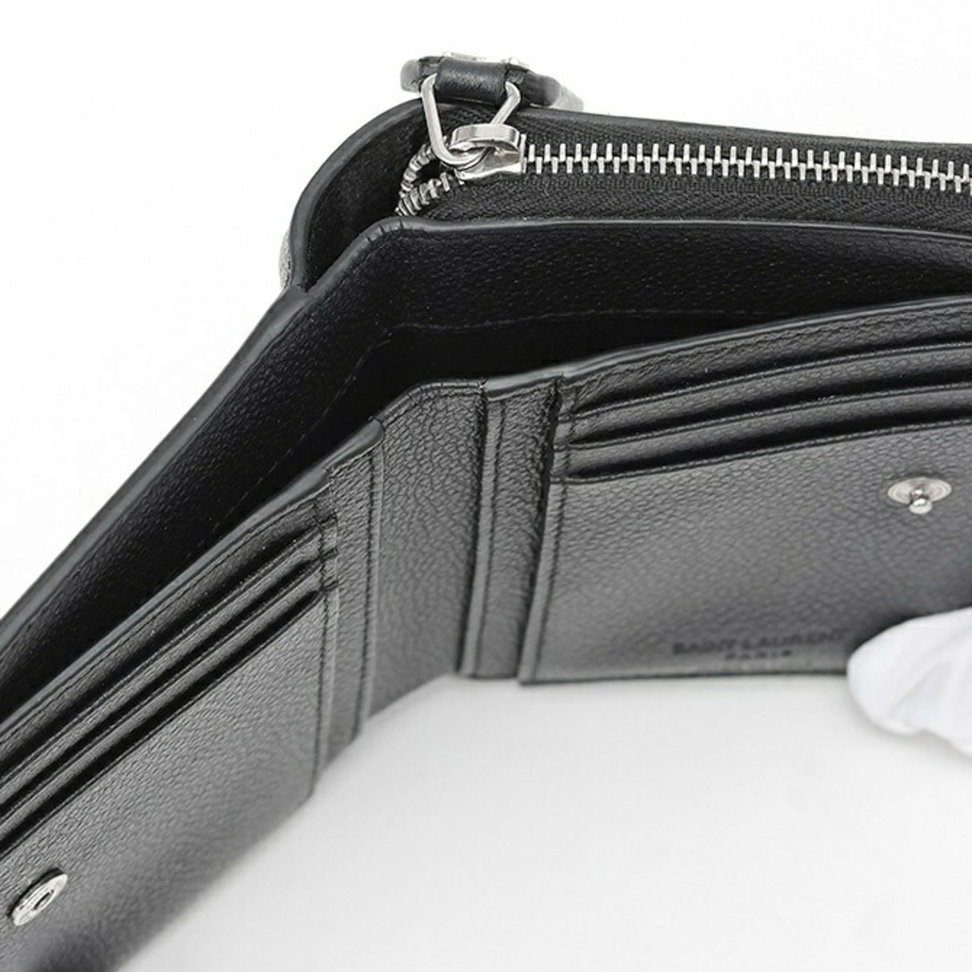 Saint Laurent Black Leather Wallet (Bi-Fold) (Pre-Owned)