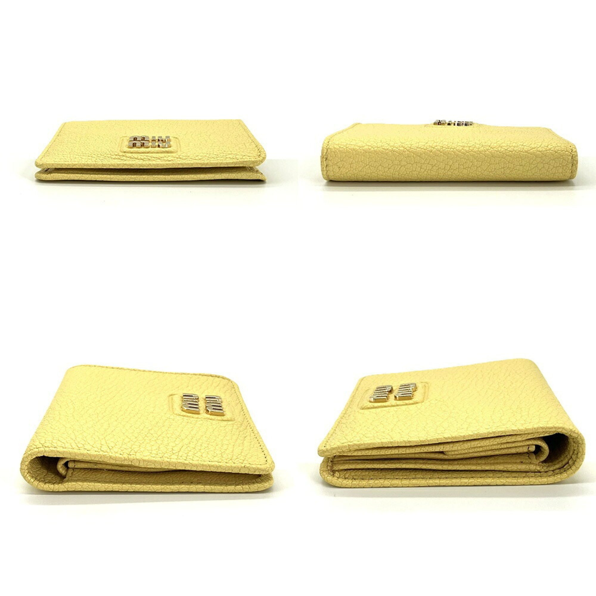 Miu Miu Lemon Yellow Leather Wallet (Bi-Fold) (Pre-Owned)