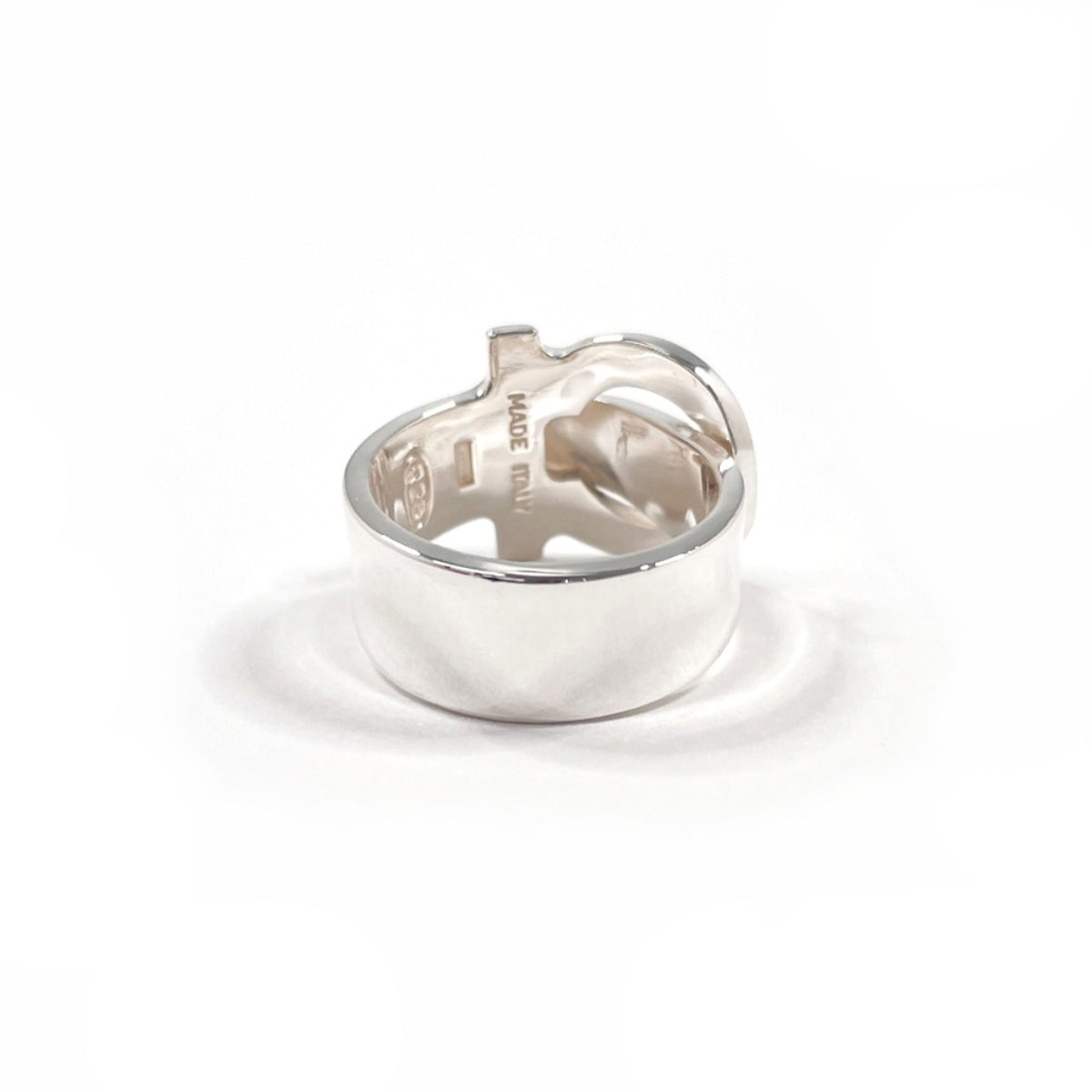 Salvatore Ferragamo Gancini Silver Silver 925 Band Ring (Pre-Owned)