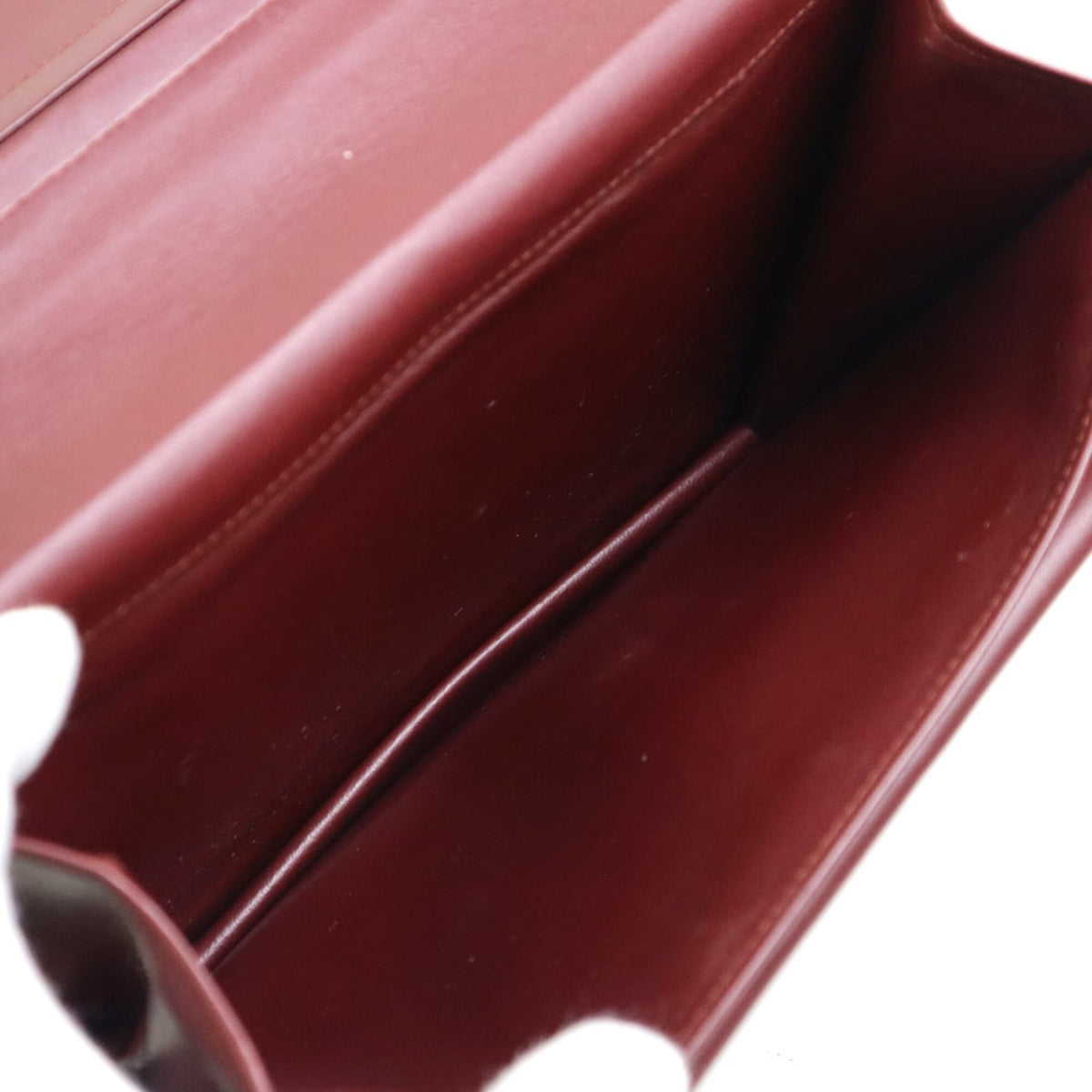 Cartier Burgundy Leather Clutch Bag (Pre-Owned)