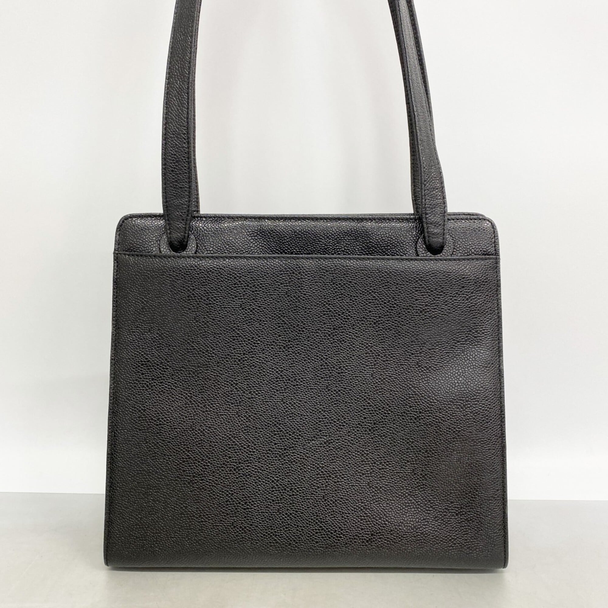 Chanel Black Grained Calfskin Tote Bag (Pre-Owned)