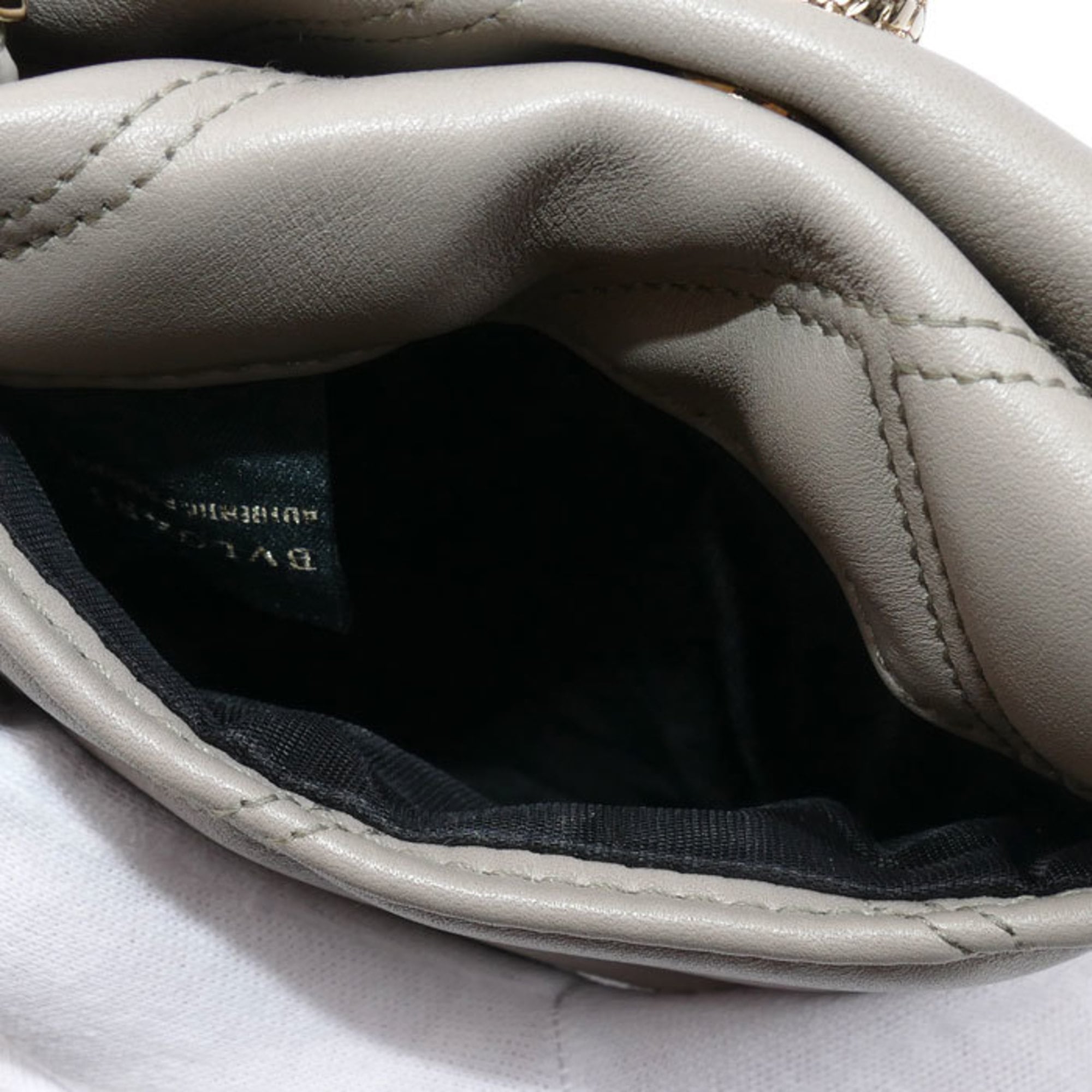 Bvlgari Gray Leather Shoulder Bag (Pre-Owned)