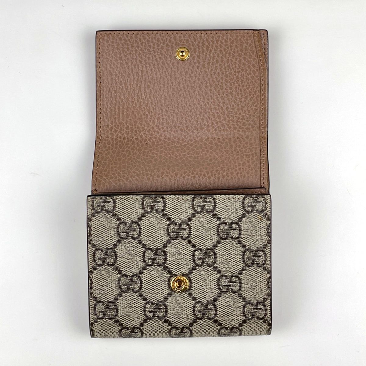 Gucci Beige Gg Supreme Leather Wallet (Bi-Fold) (Pre-Owned)