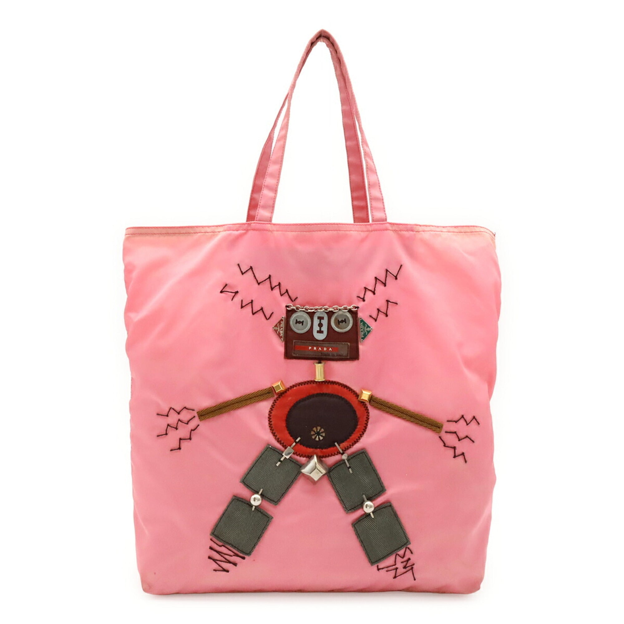Prada Pink Nylon Shoulder Bag Tote Bag (Pre-Owned)