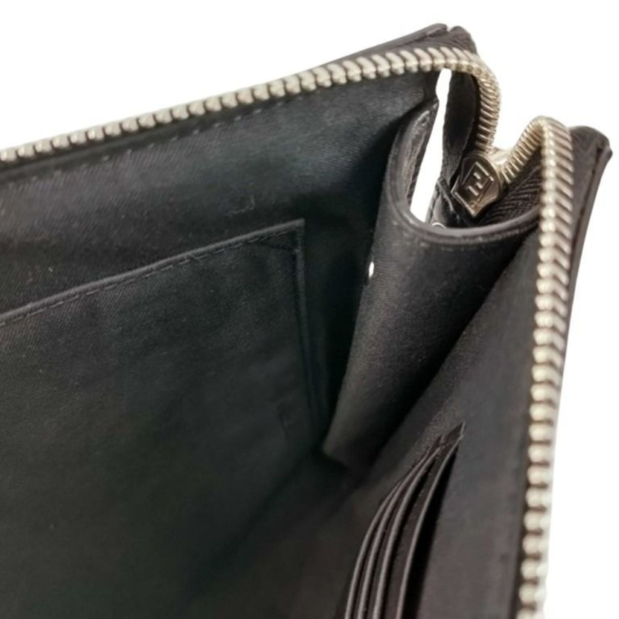 Fendi Black Yellow Leather Clutch Bag (Pre-Owned)
