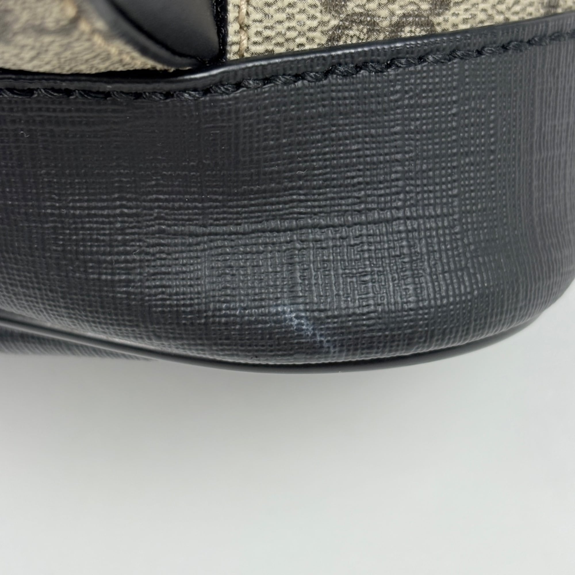 Gucci Beige Black Coated Canvas Backpack (Pre-Owned)