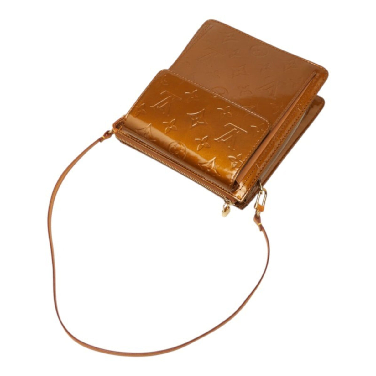 Louis Vuitton Bronze Brown Patent Leather Shoulder Bag (Pre-Owned)
