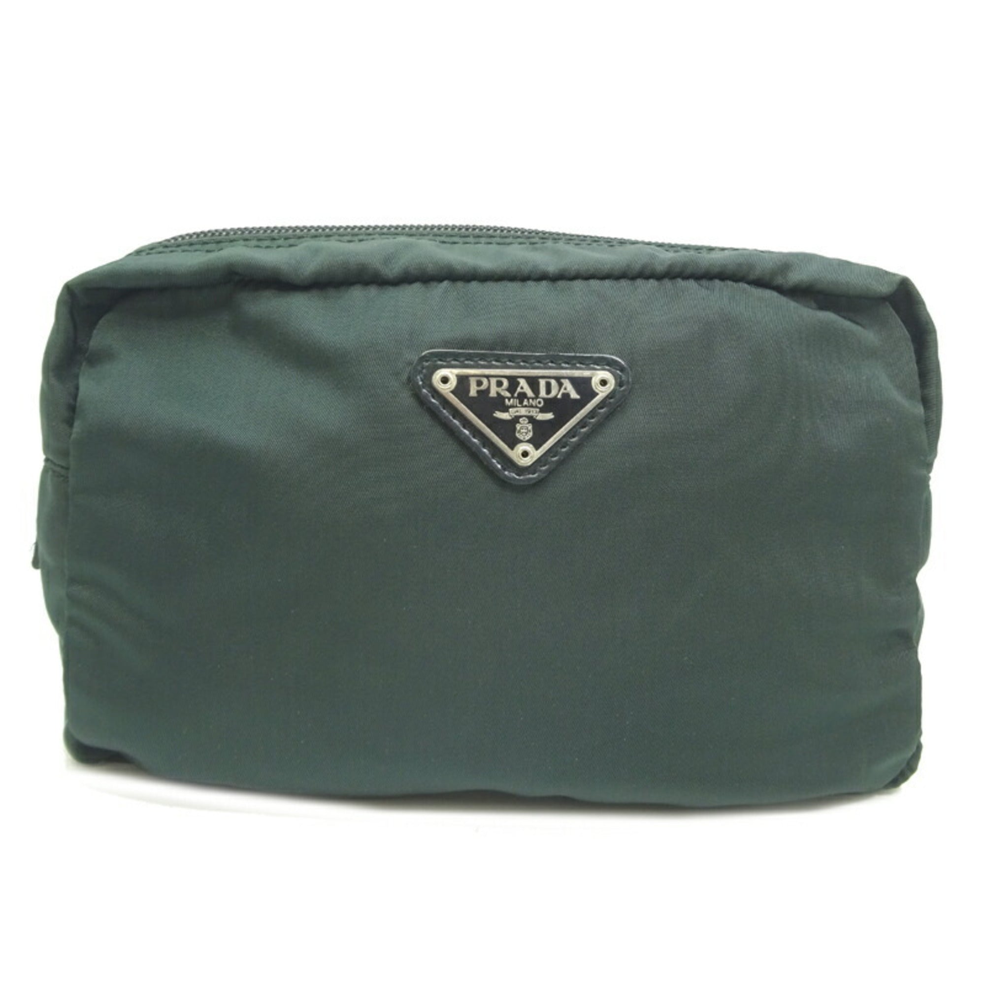 Prada Dark Green Nylon Pouch (Pre-Owned)