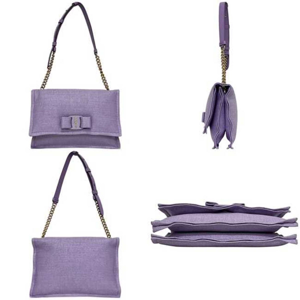 Salvatore Ferragamo Purple Coated Canvas Shoulder Bag (Pre-Owned)