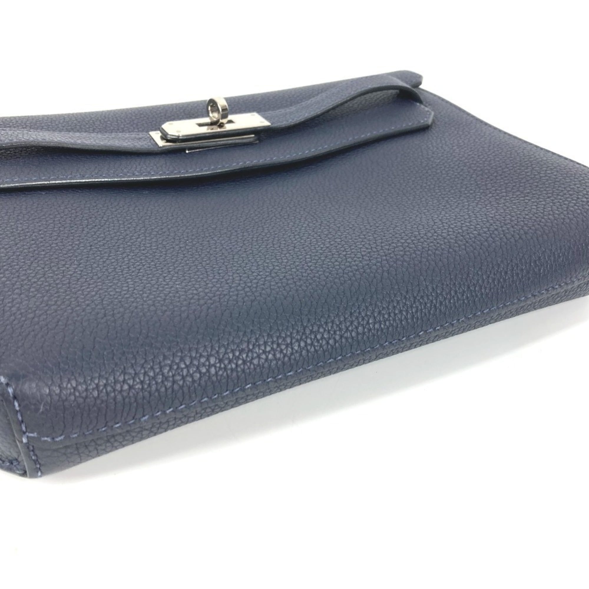 Hermes Kelly Navy Togo Leather Clutch Bag (Pre-Owned)