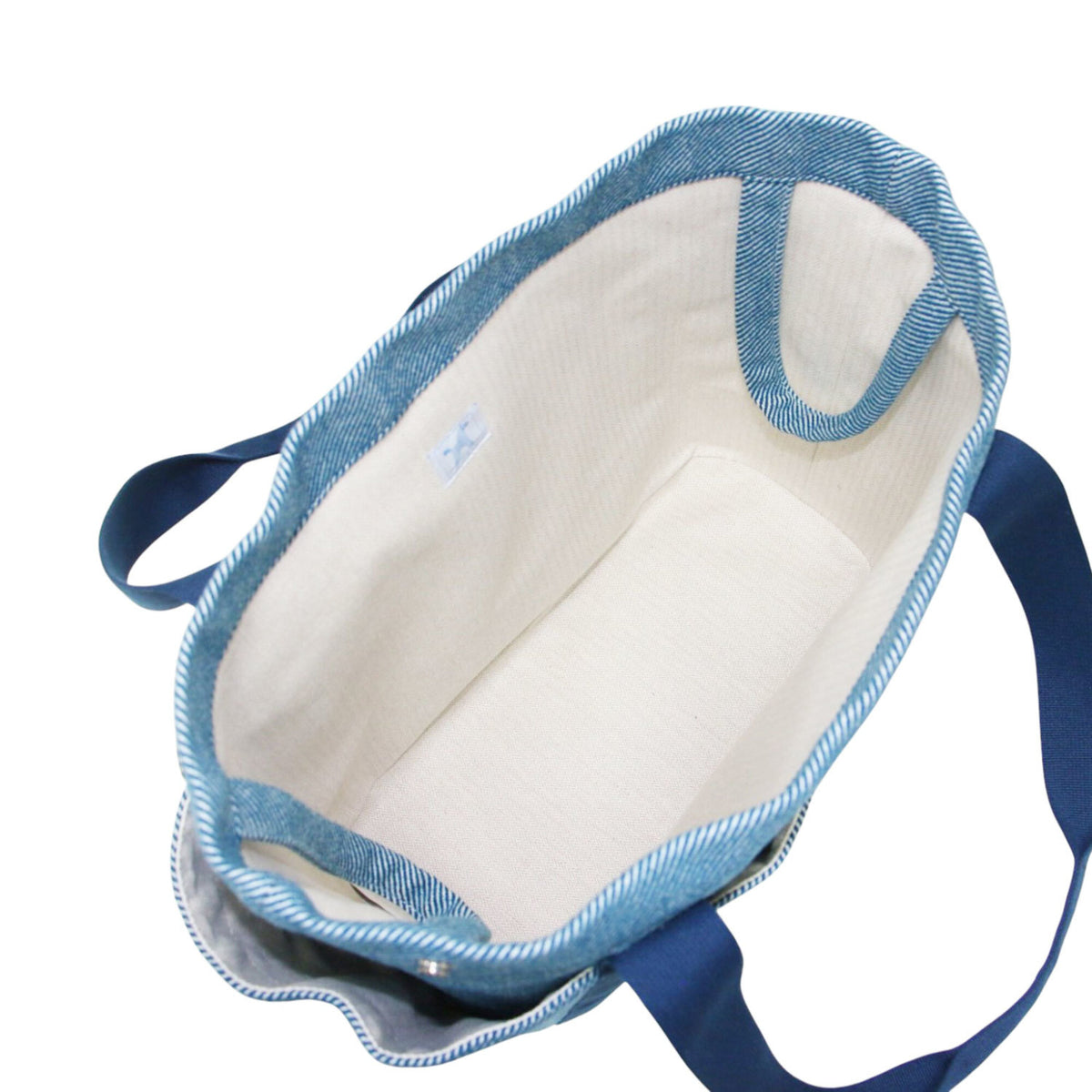 Hermes Blue Wool Cotton Polyester Linen Tote Bag (Pre-Owned)