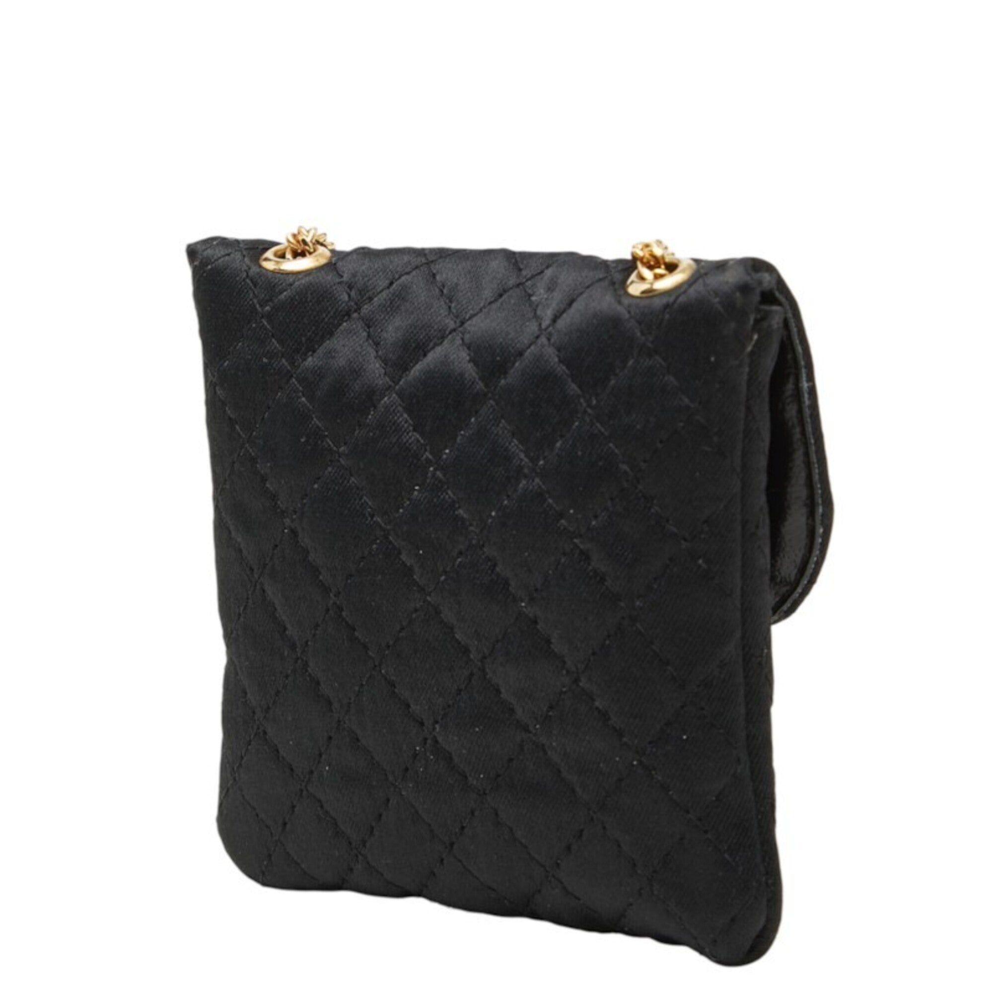 Chanel Black Satin Handbag Pouch (Pre-Owned)