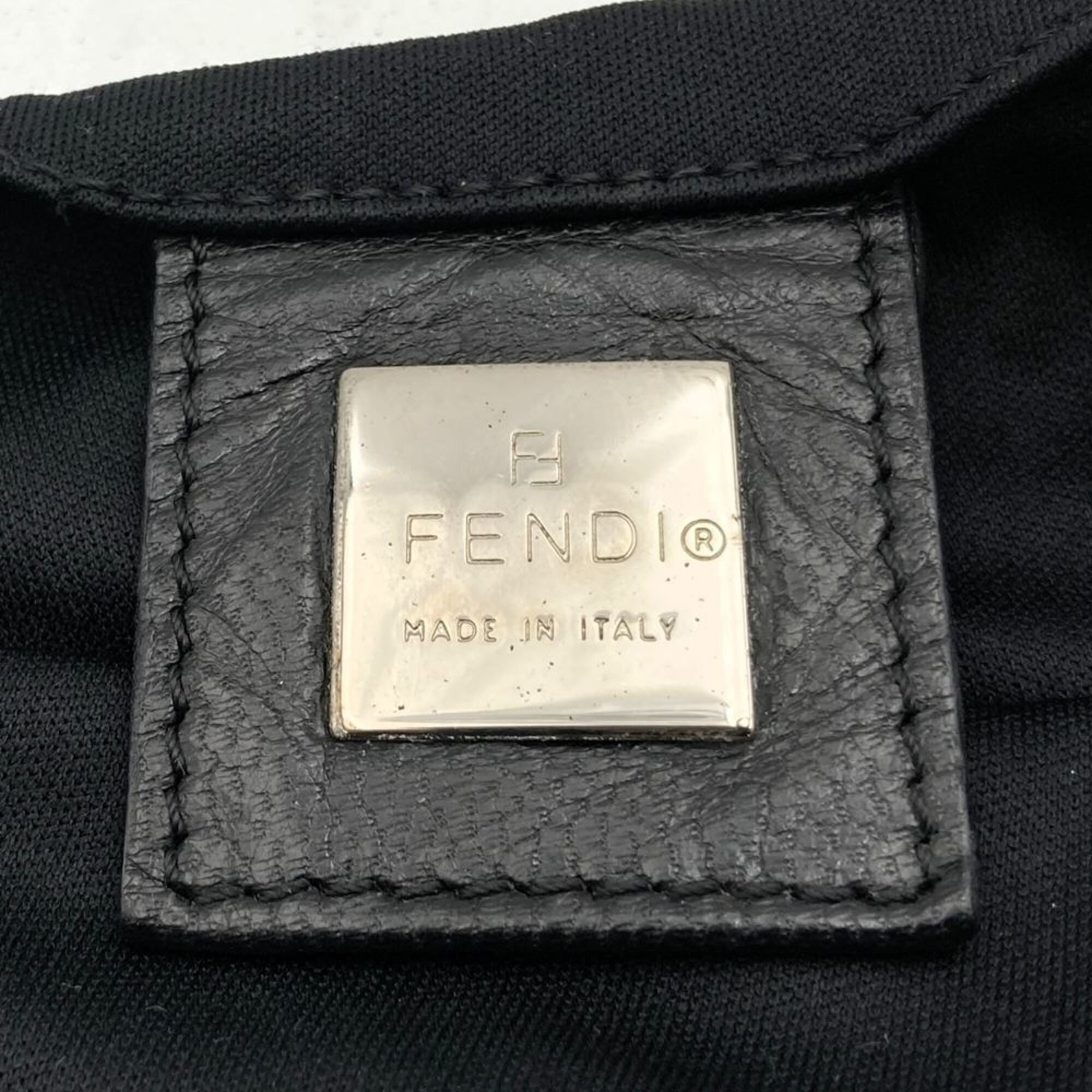 Fendi Black Cotton Leather Tote Bag (Pre-Owned)