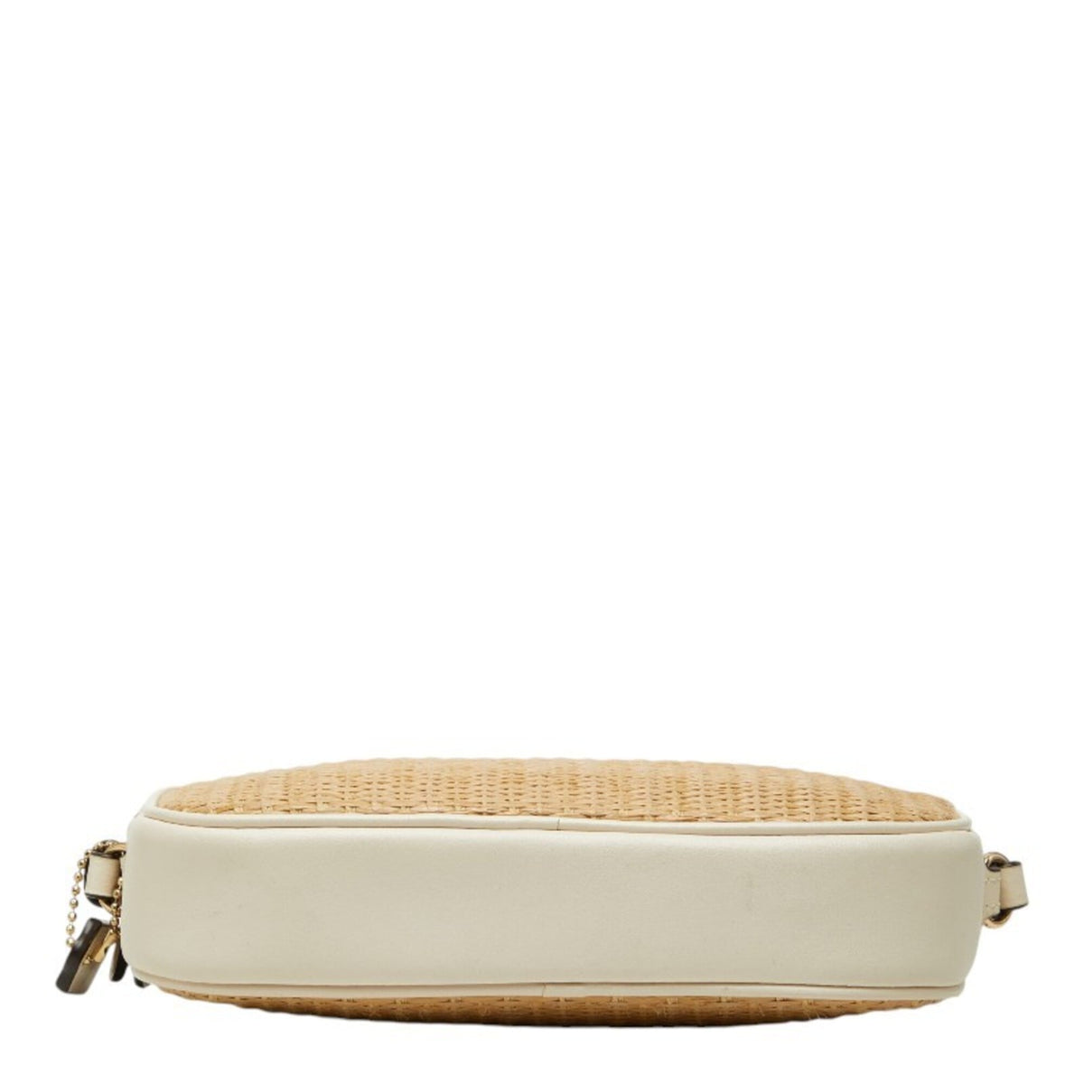 Coach Beige Off-White Raffia Leather Pochette Shoulder Bag (Pre-Owned)