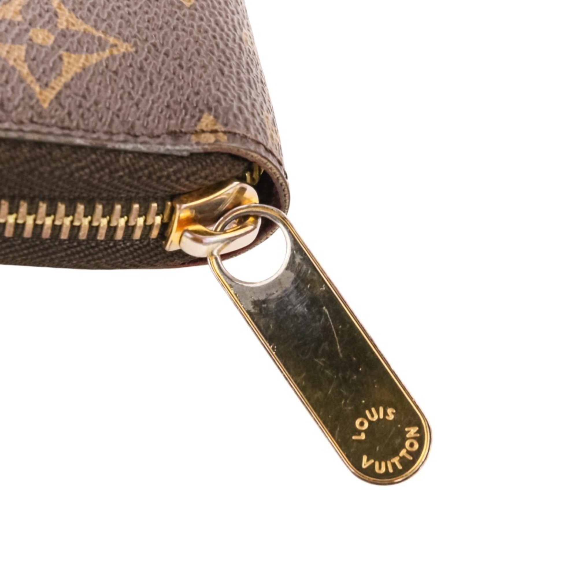 Louis Vuitton Monogram Brown Fuchsia Pink Monogram Long Wallet (Bi-Fold) (Pre-Owned)