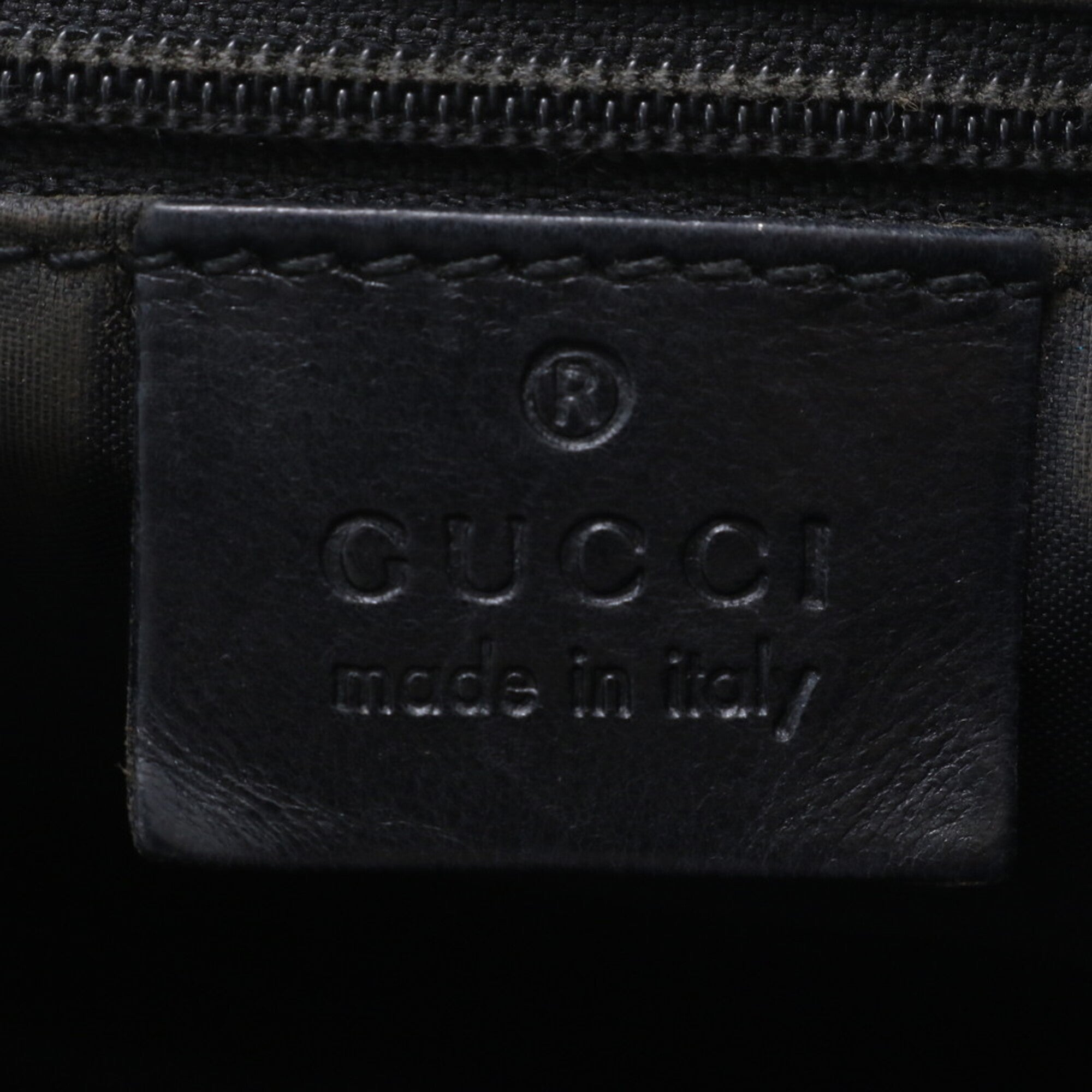 Gucci Black Leather Nylon Handbag Shoulder Bag Tote Bag (Pre-Owned)