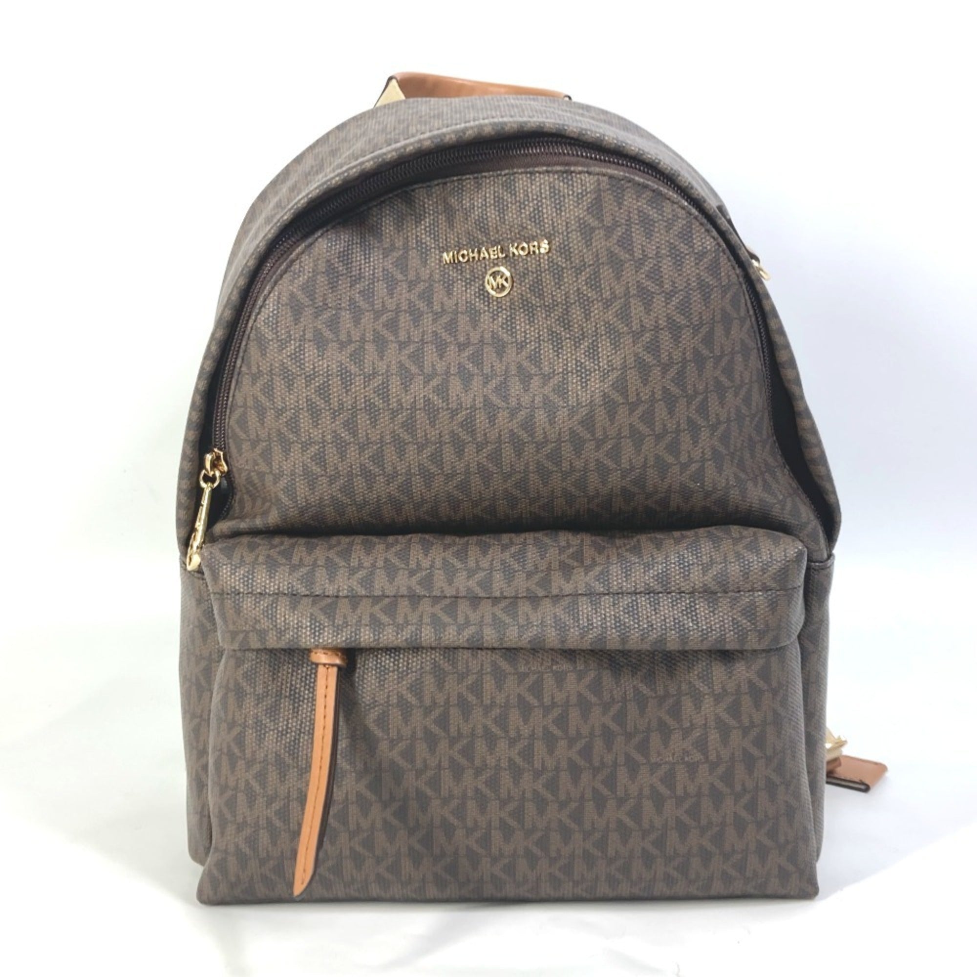 Michael Kors Brown Pvc Leather Backpack (Pre-Owned)