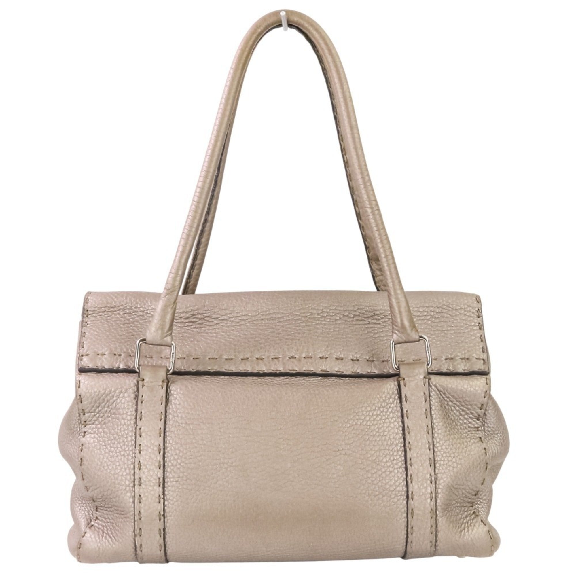 Fendi Metallic Gray Handbag Tote Bag (Pre-Owned)