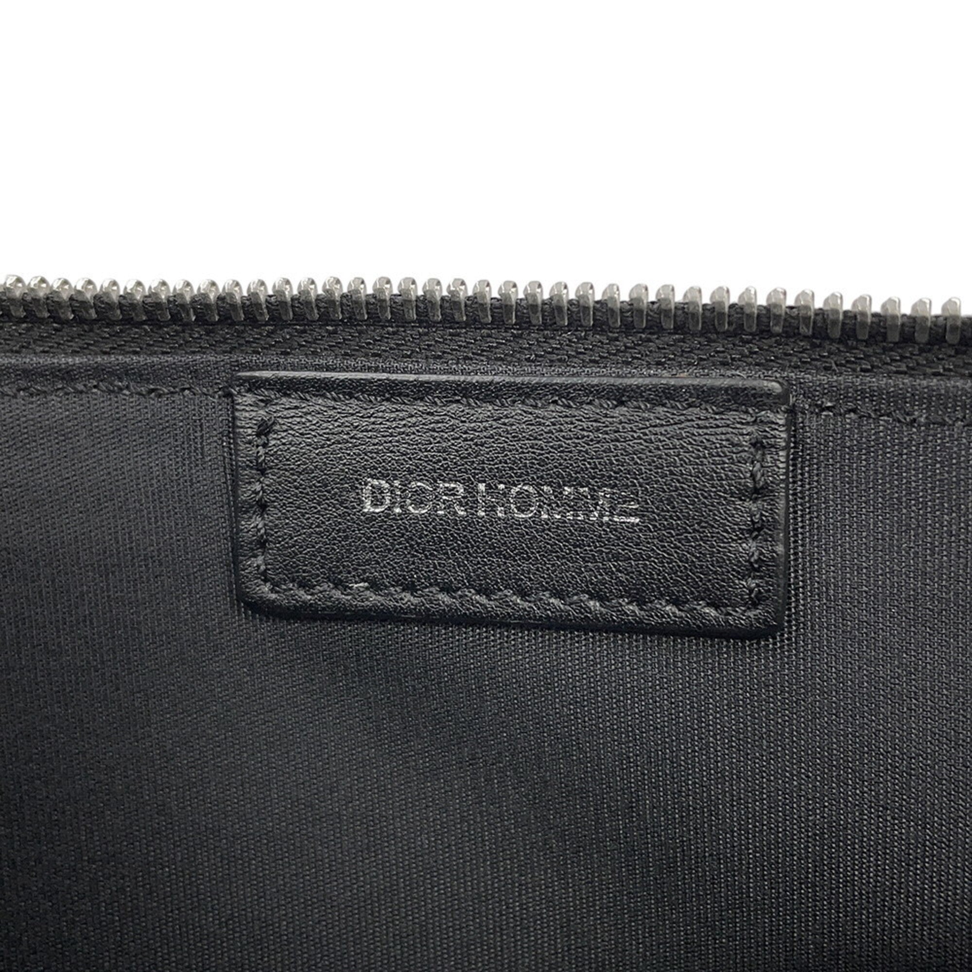 Christian Dior Black Red Color Trotter Clutch Bag Handbag (Pre-Owned)