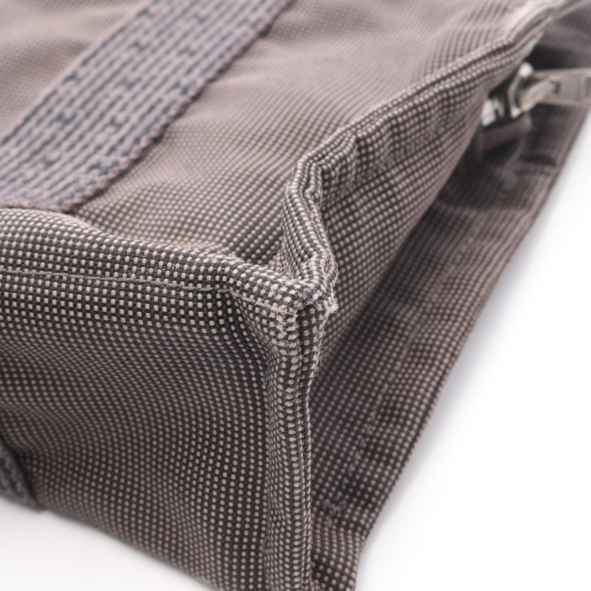Hermes Gray Canvas Handbag Tote Bag (Pre-Owned)