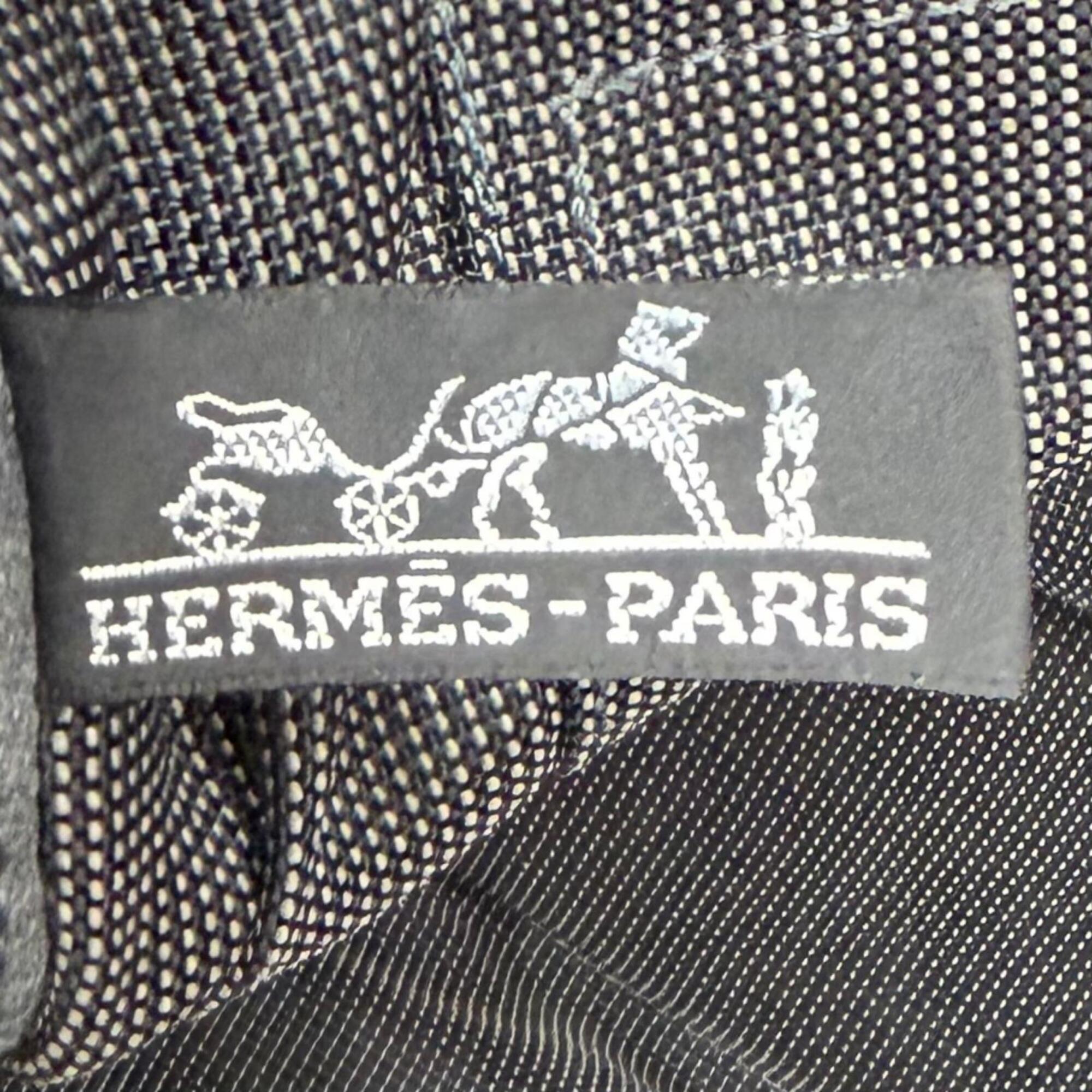 Hermes Gray Polyamide Polyester Handbag Tote Bag (Pre-Owned)