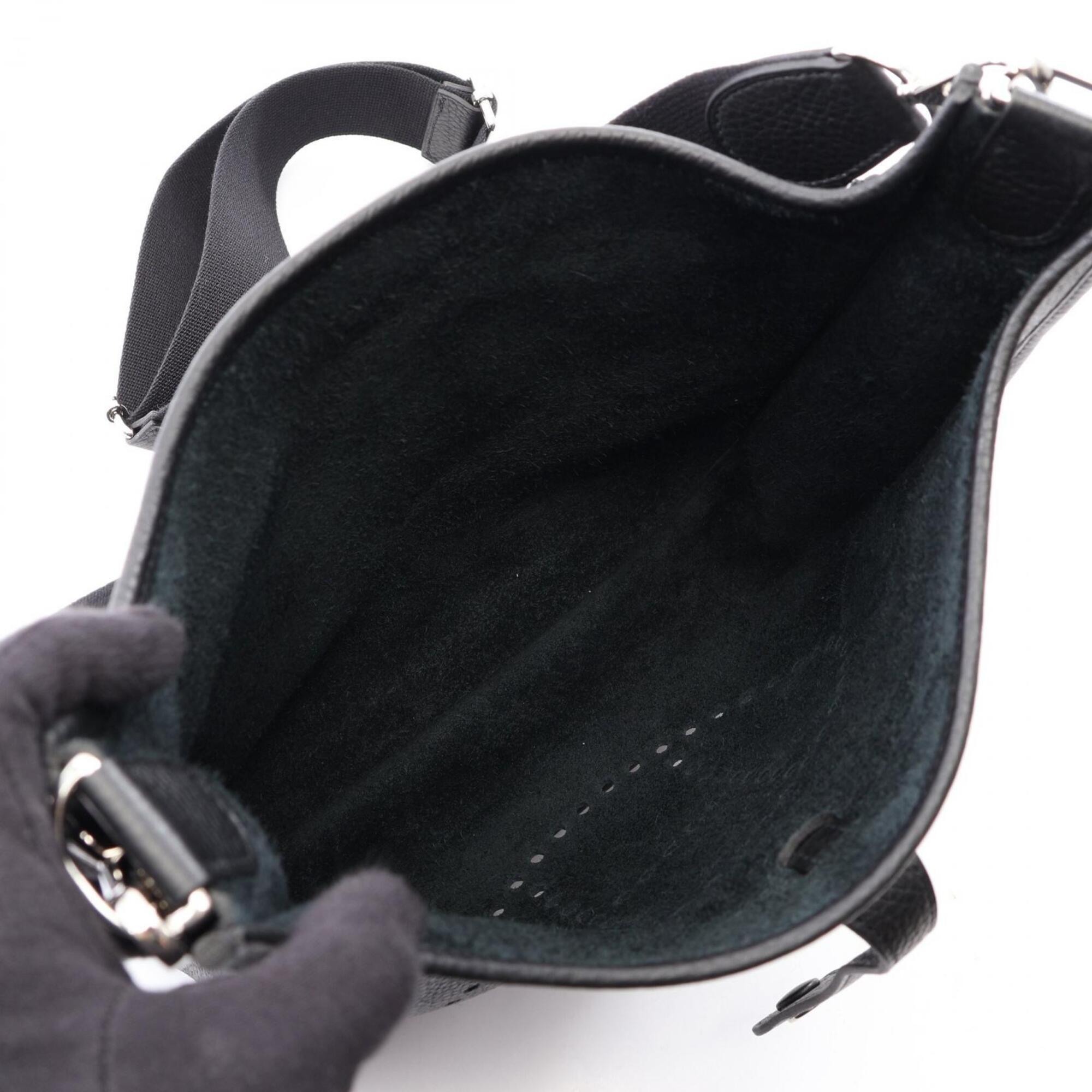 Hermes Black Taurillon Clemence Leather Shoulder Bag (Pre-Owned)