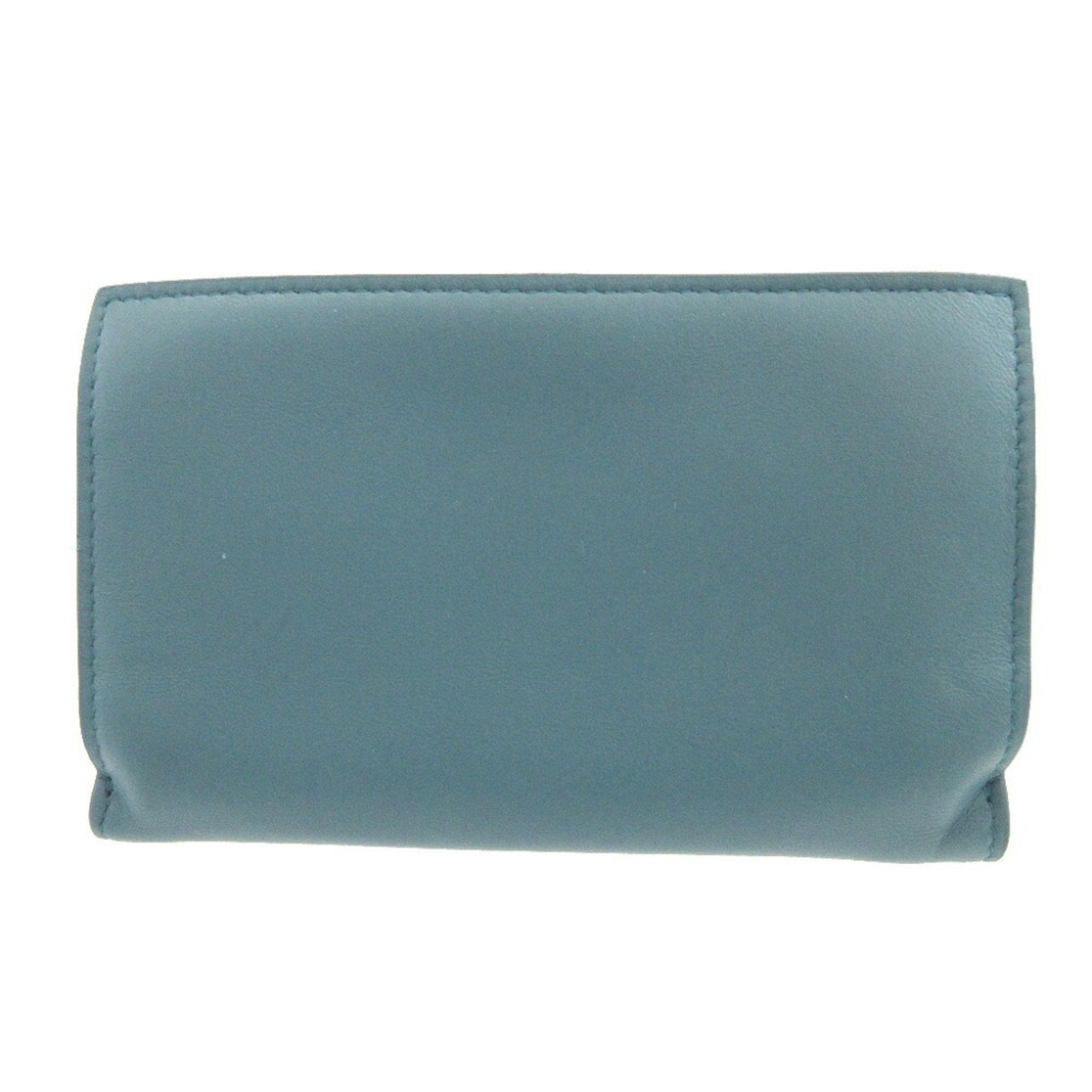 Bottega Veneta Blue Leather Wallet (Bi-Fold) (Pre-Owned)