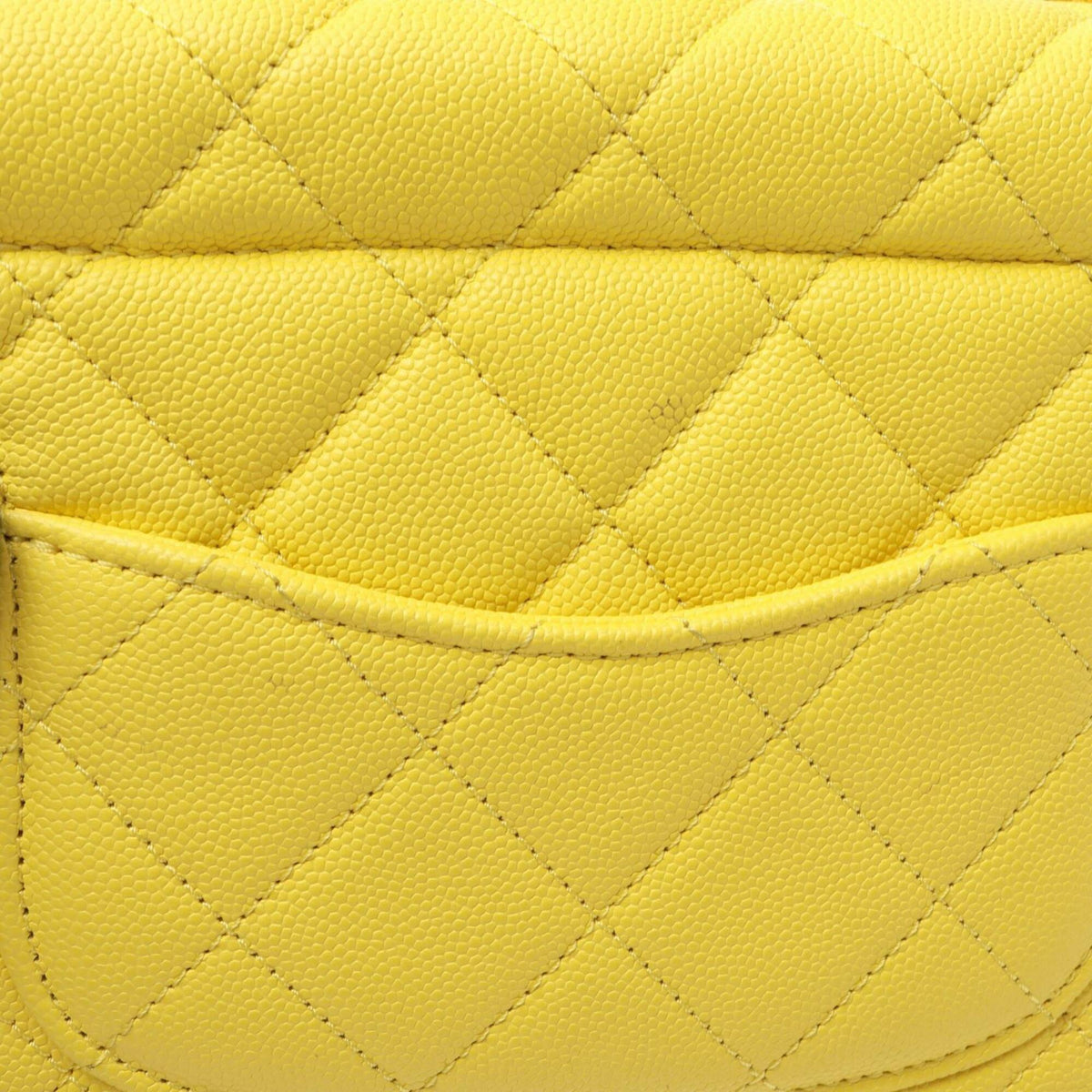 Chanel Yellow Grained Calfskin Handbag Shoulder Bag Vanity Bag (Pre-Owned)