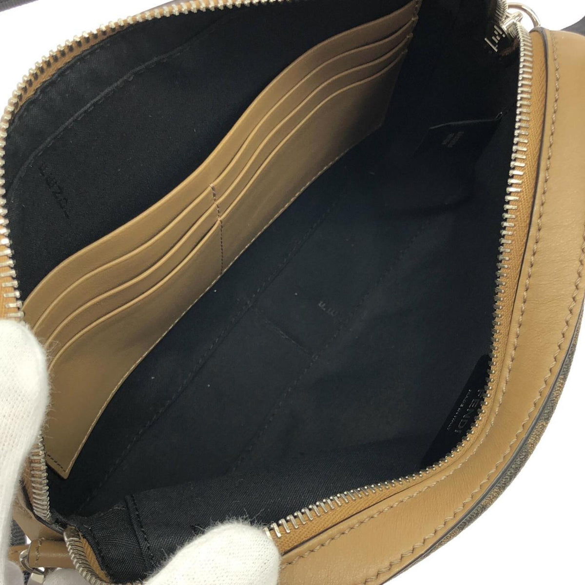 Fendi Brown Coated Canvas Leather Shoulder Bag (Pre-Owned)