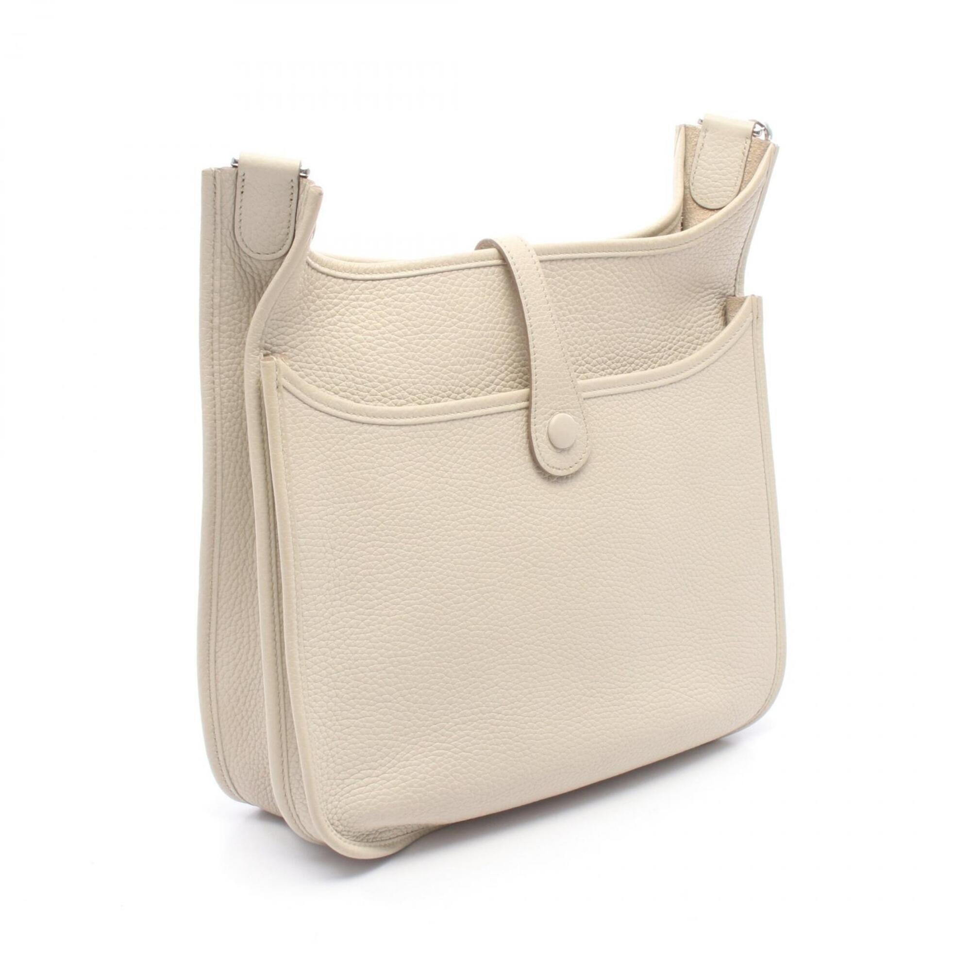 Hermes Beige Taurillon Clemence Leather Handbag Shoulder Bag (Pre-Owned)