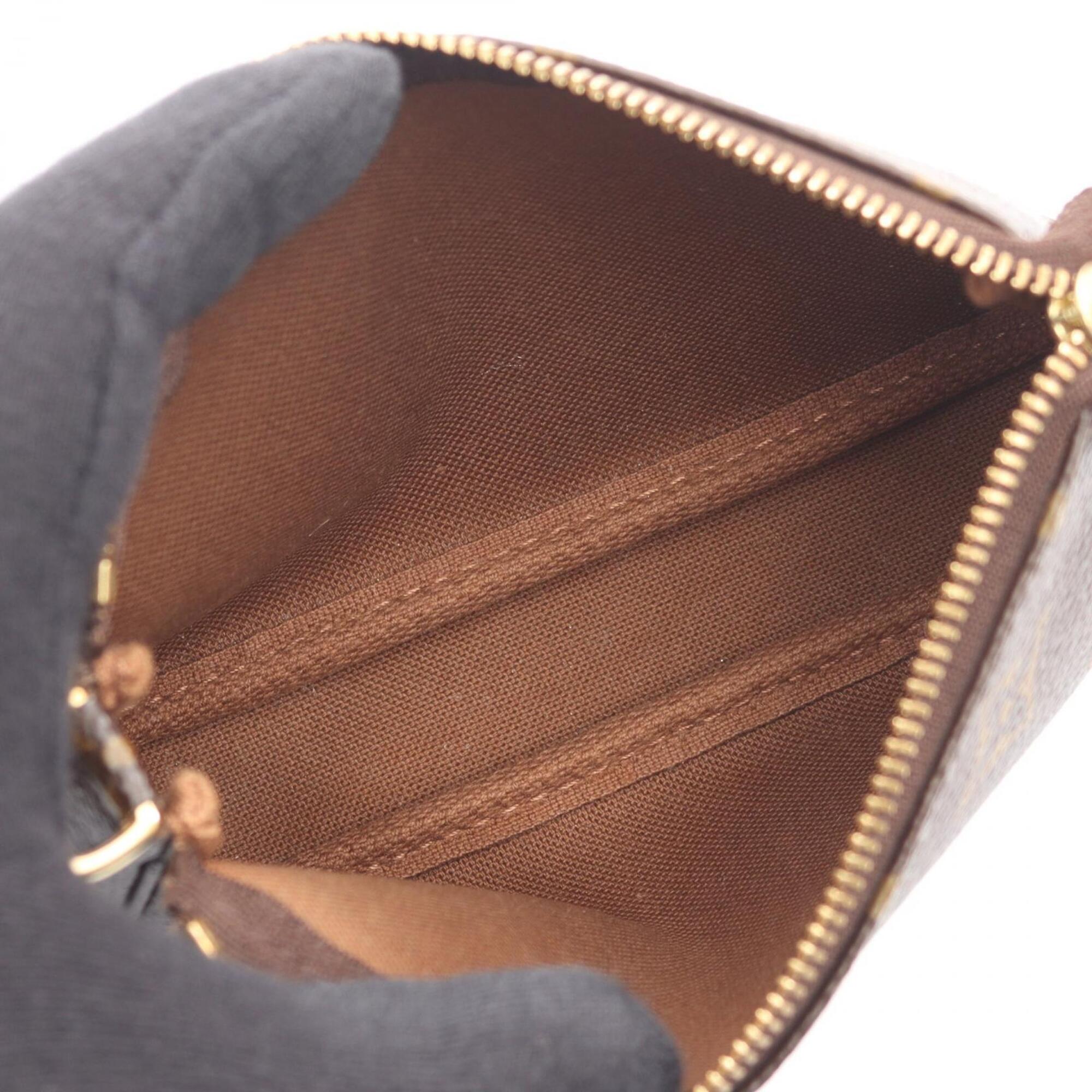 Louis Vuitton Brown Multi-Color Monogram Coated Canvas Leather Handbag Pochette (Pre-Owned)
