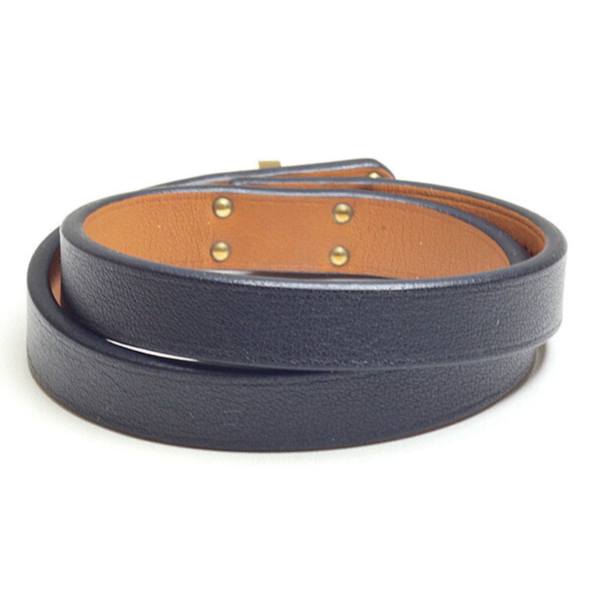 Hermes Kelly Black Swift Leather Charm Bracelet (Pre-Owned)