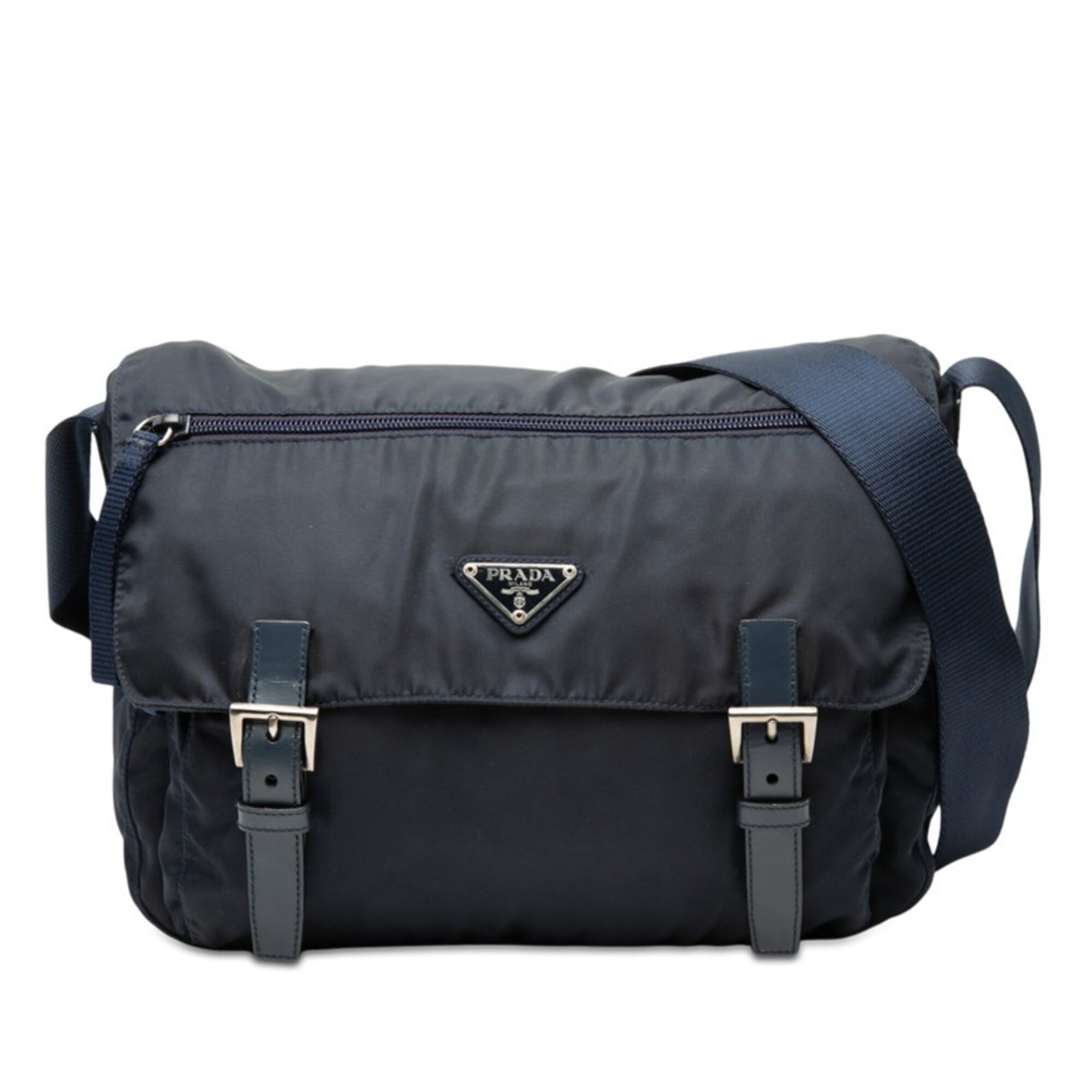 Prada Navy Nylon Shoulder Bag (Pre-Owned)