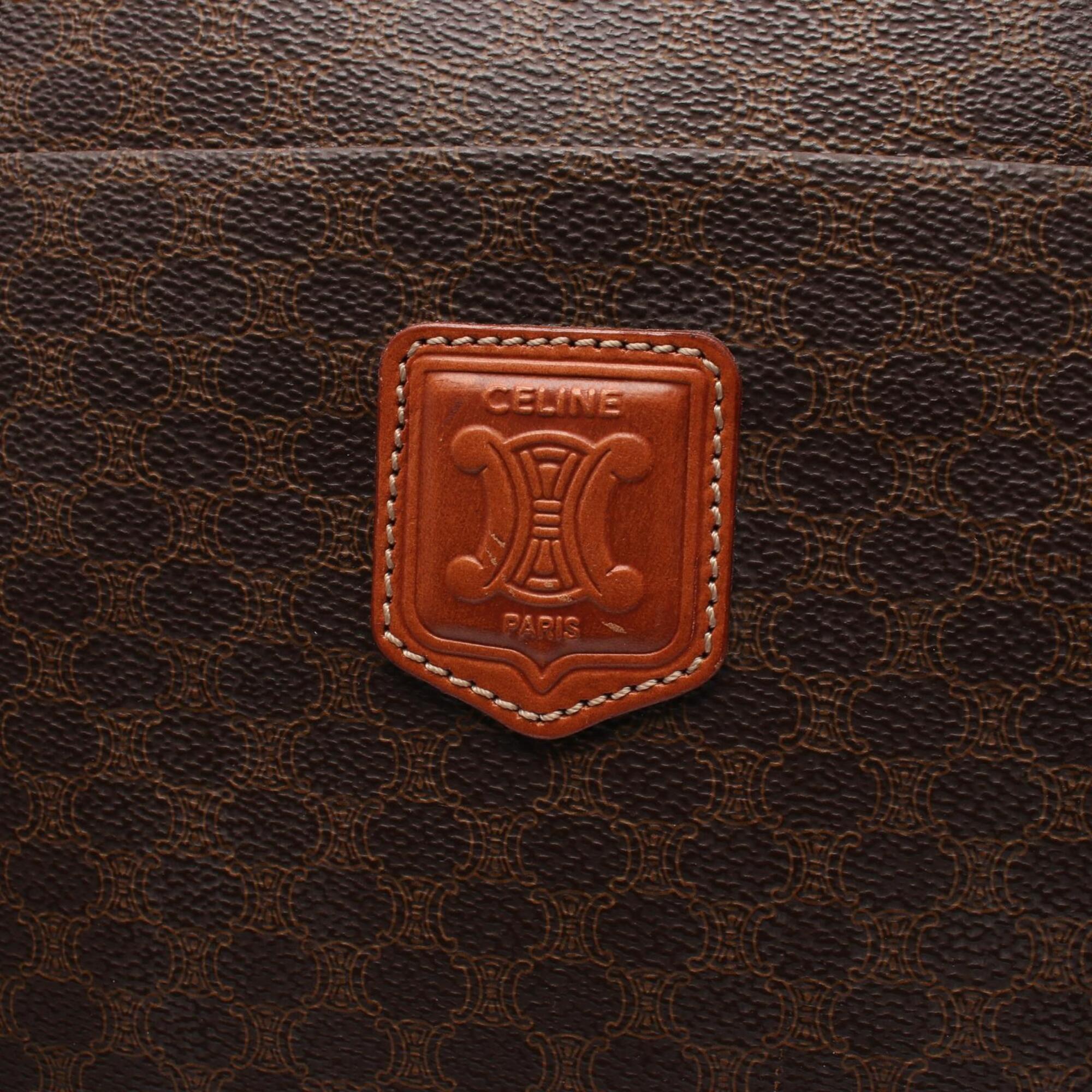Celine Macadam Brown Coated Canvas Handbag Tote Bag (Pre-Owned)