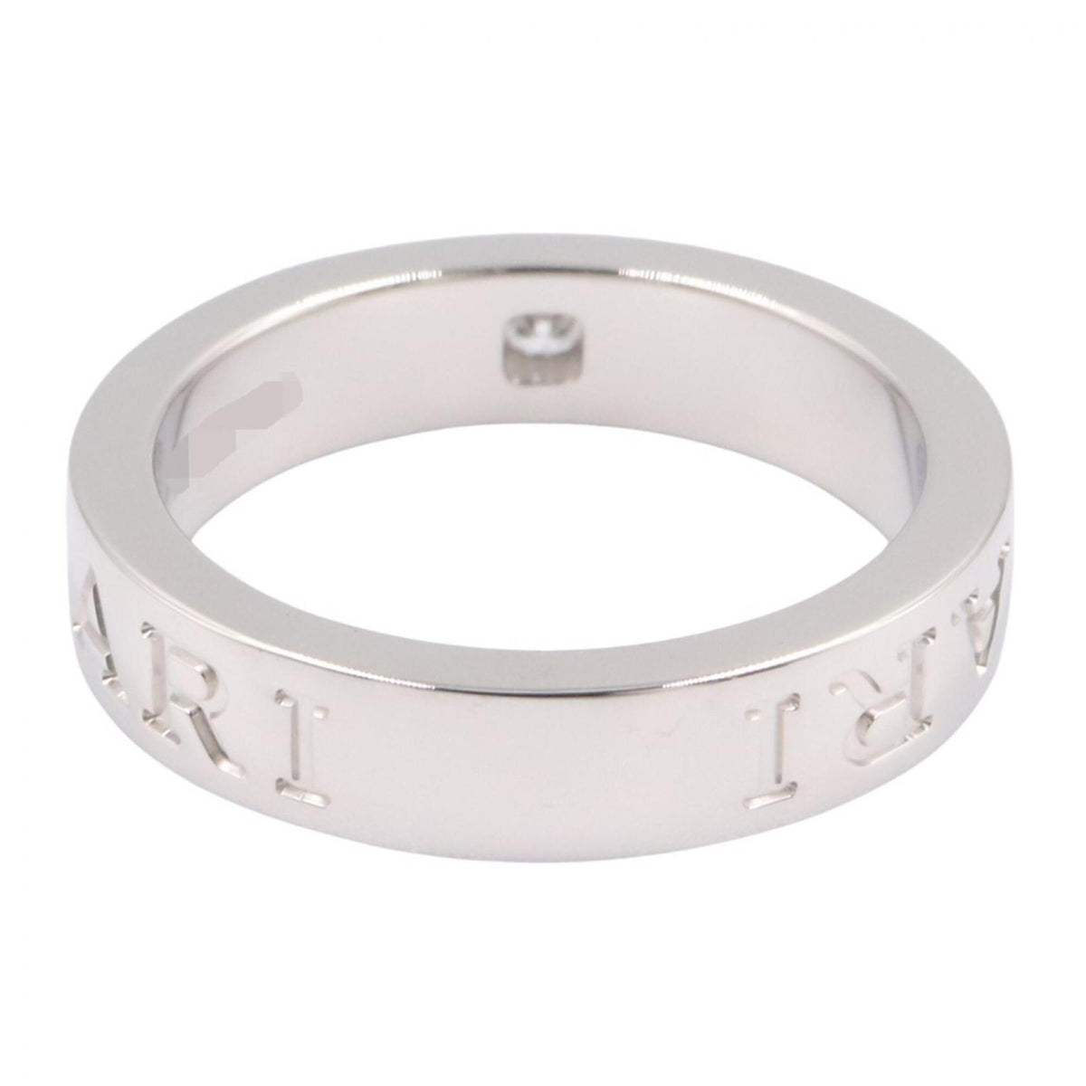 Bvlgari Silver Clear White Gold (18K) Band Ring (Pre-Owned)