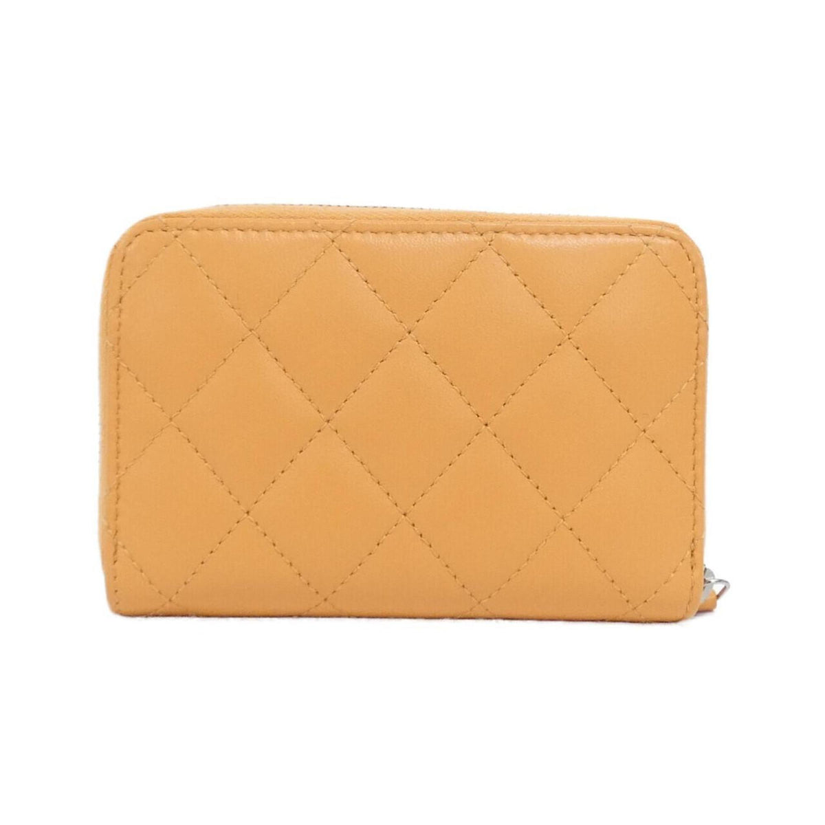 Chanel Orange Leather Coin Purse/Coin Case (Pre-Owned)