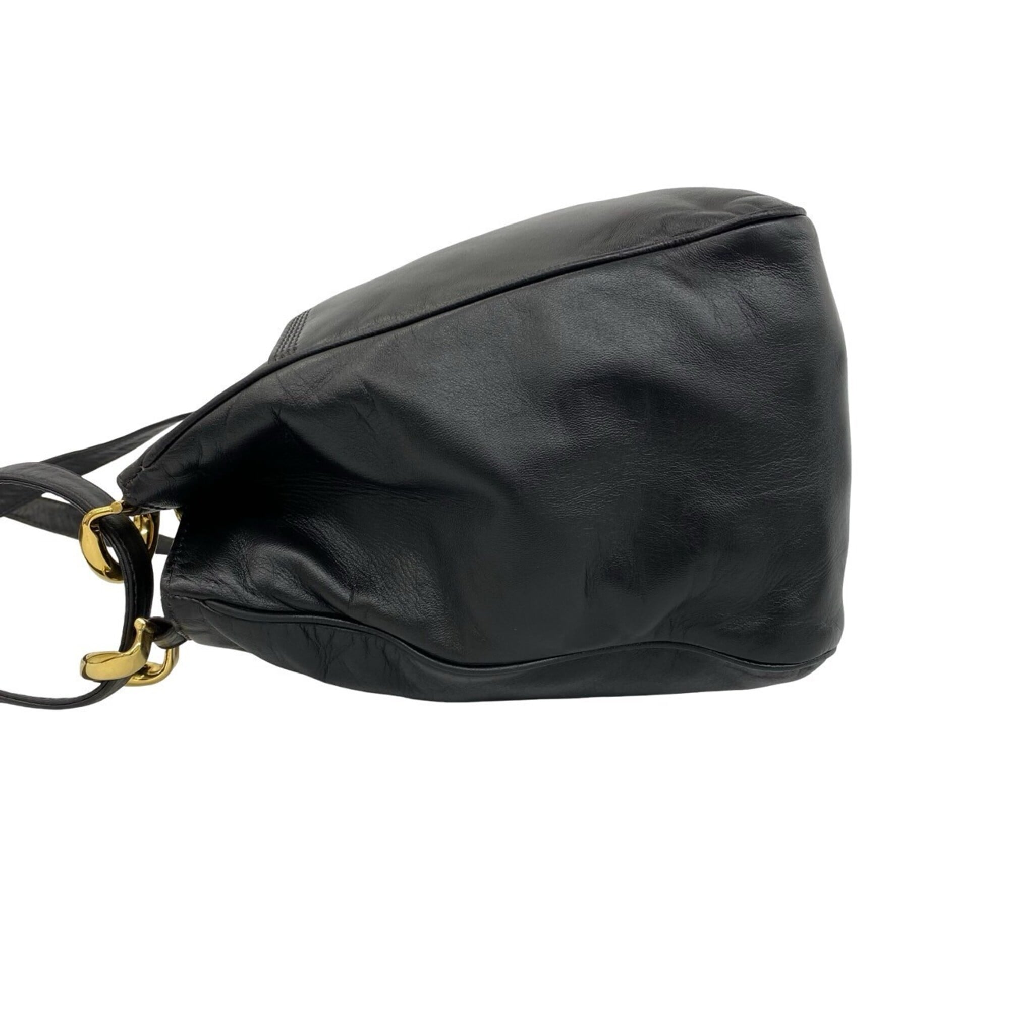 Loewe Black Leather Pochette Shoulder Bag Tote Bag (Pre-Owned)