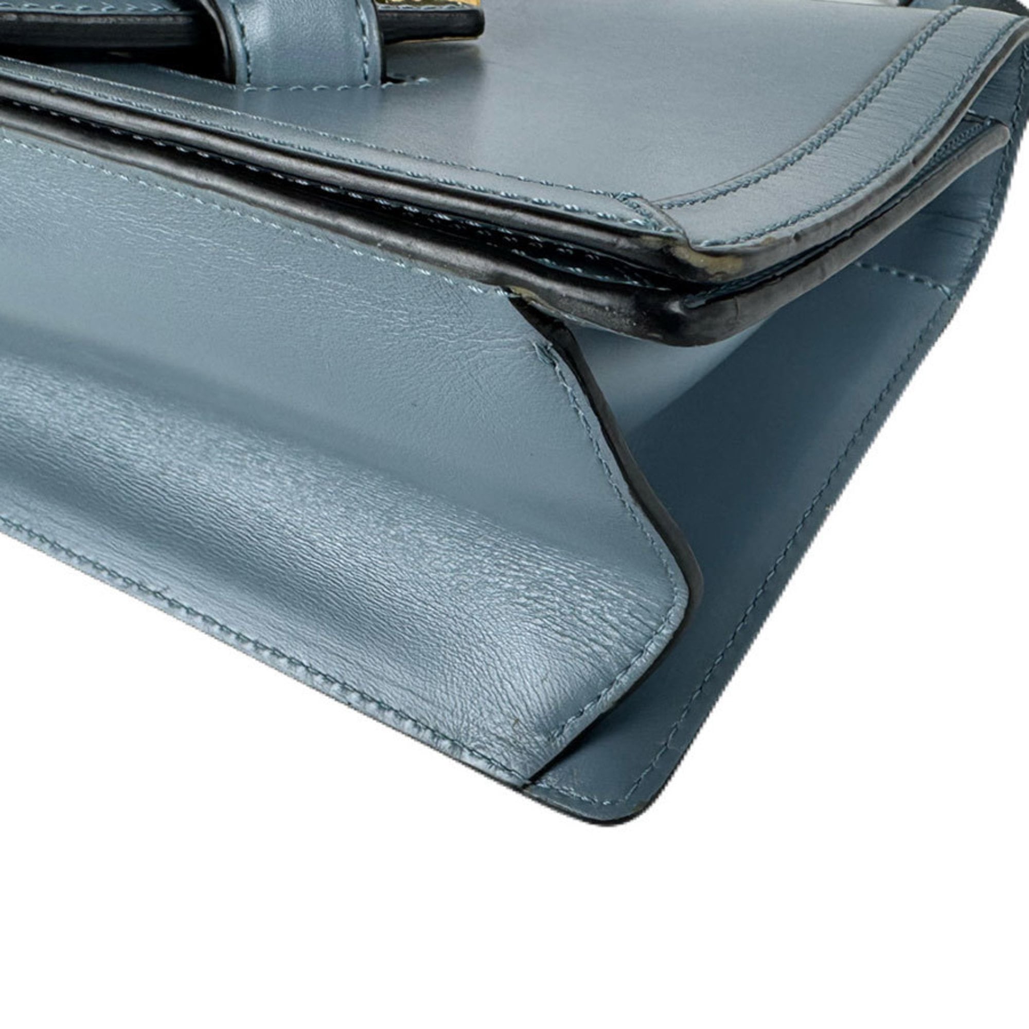 Loewe Blue Leather Shoulder Bag (Pre-Owned)