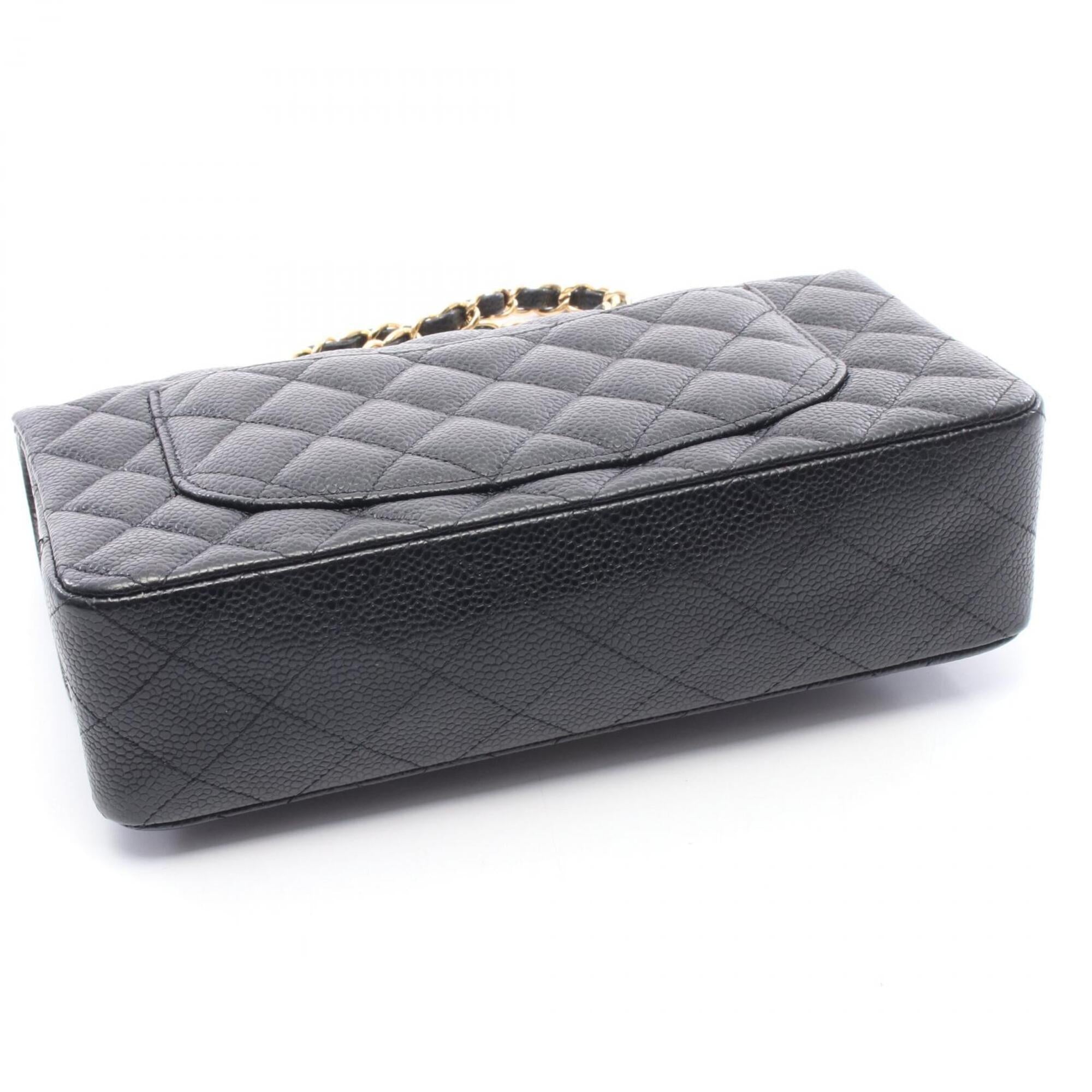 Chanel Black Leather Handbag Shoulder Bag (Pre-Owned)