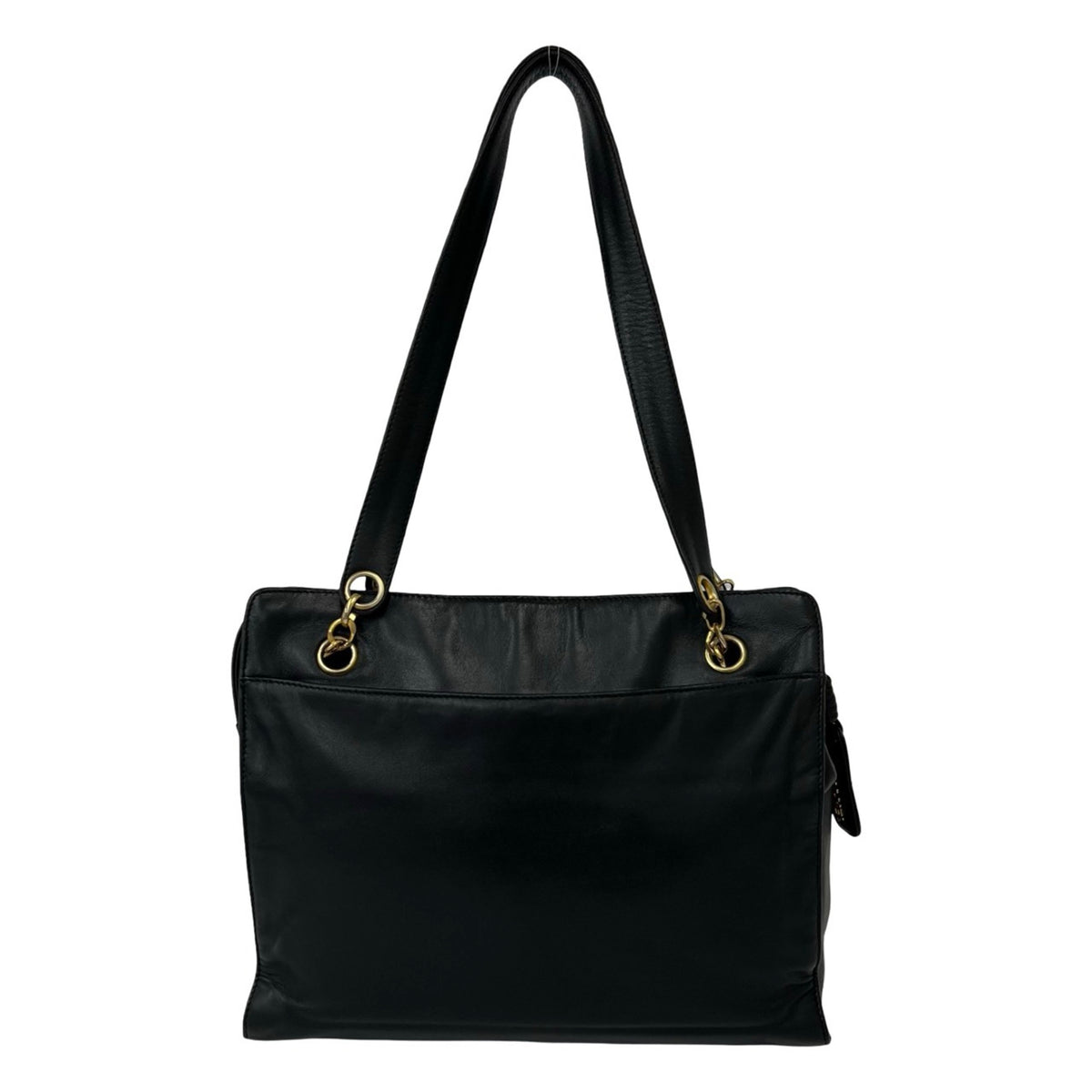 Chanel Black Leather Shoulder Bag Tote Bag (Pre-Owned)